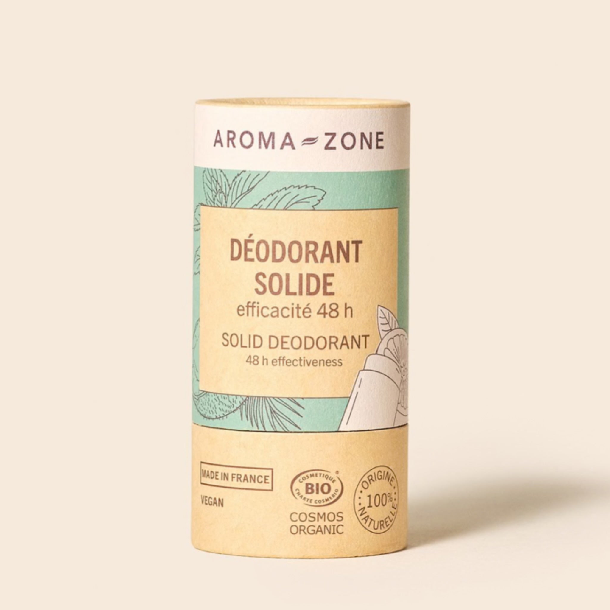 AROMA ZONE DEODORANT SOLIDE BIO AU PALMAROSA EFFICACITÉ 48H 45G