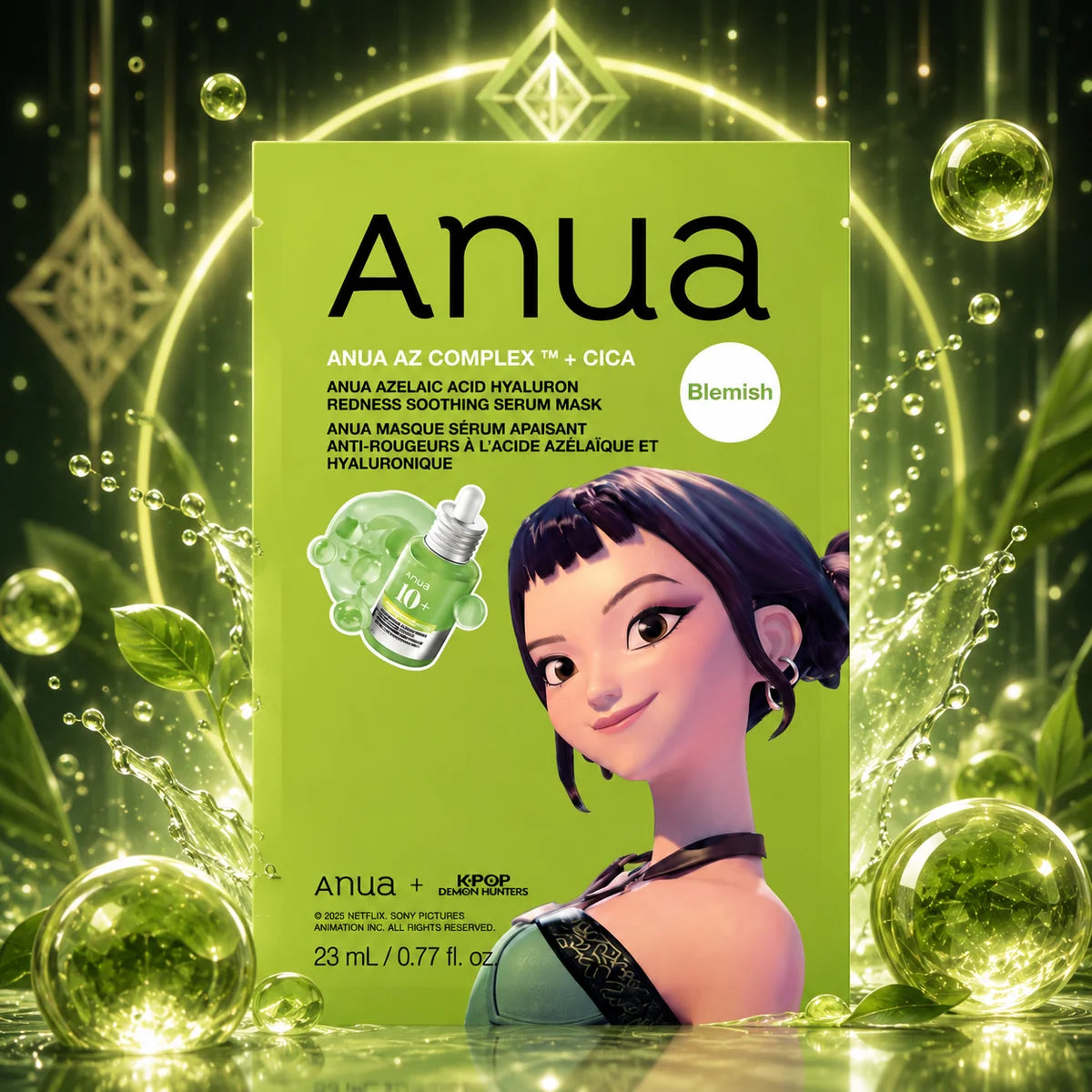 ANUA × KPOP DEMON HUNTERS  AZELAIC ACID HYALURON REDNESS SOOTHING SERUM MASK 23ML