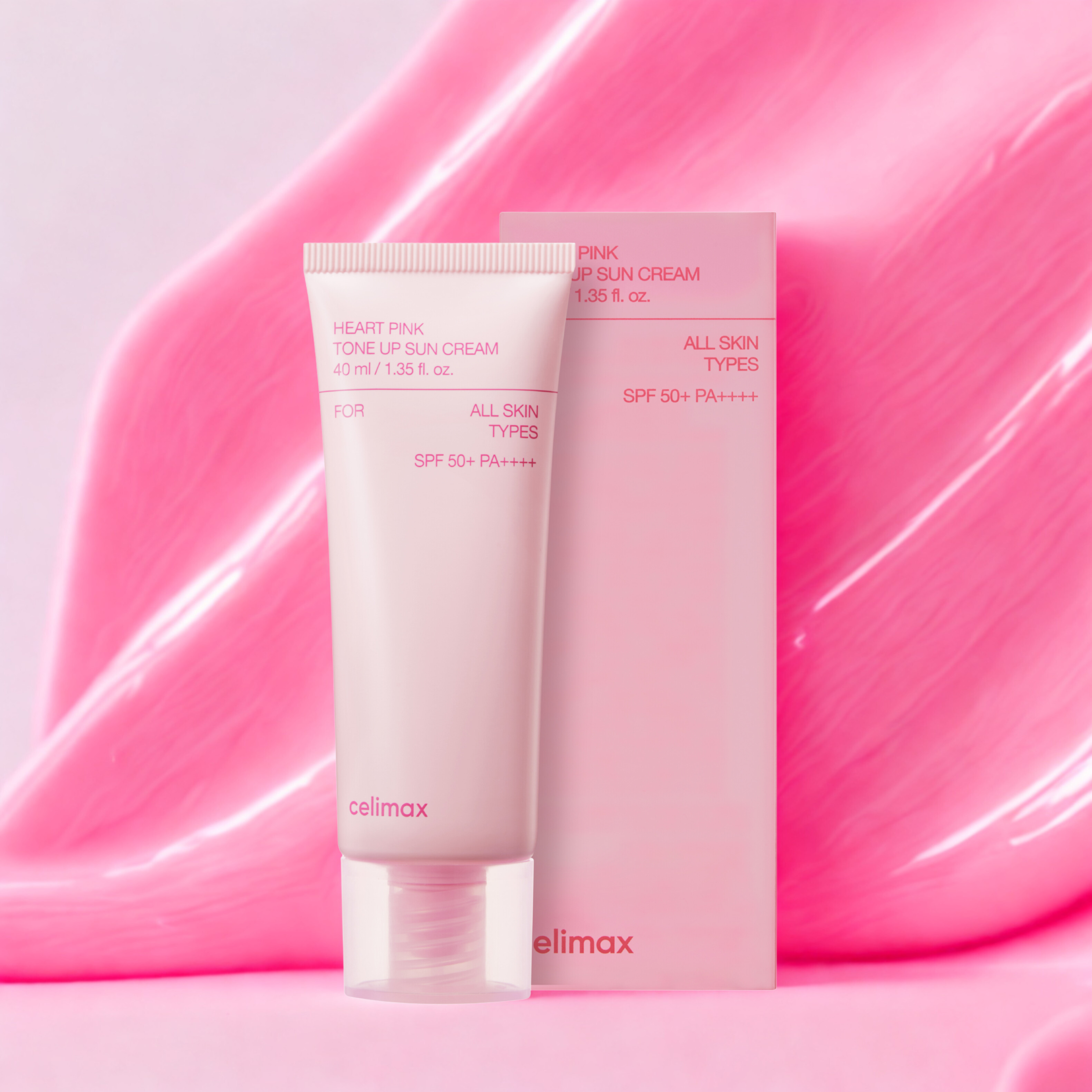 CELIMAX HEART PINK TONE UP SUN CREAM 40 ML