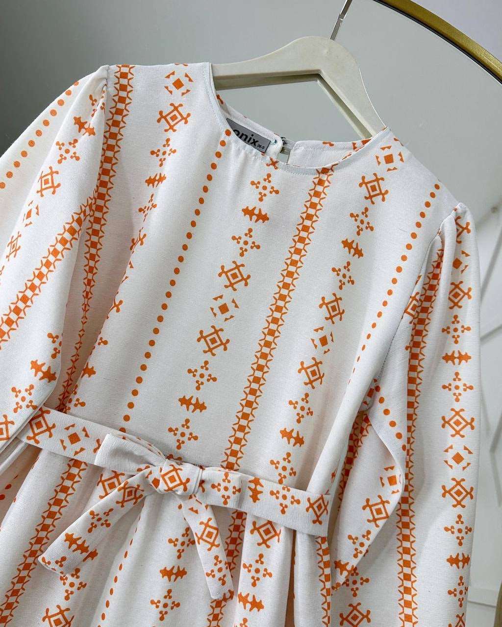 ROBE MOTIFS BERBERE DE COULEUR ORANGE - Premium ROBE from DION - Just DA 4900! Shop now at DION