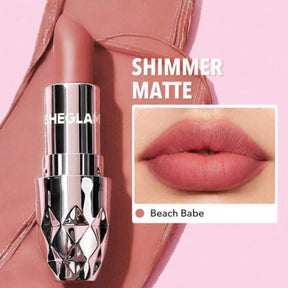 SHEGLAM ROUGE À LÈVRES STARLIGHT VELVET SHIMMER MATTE COULEUR BEACH BABE