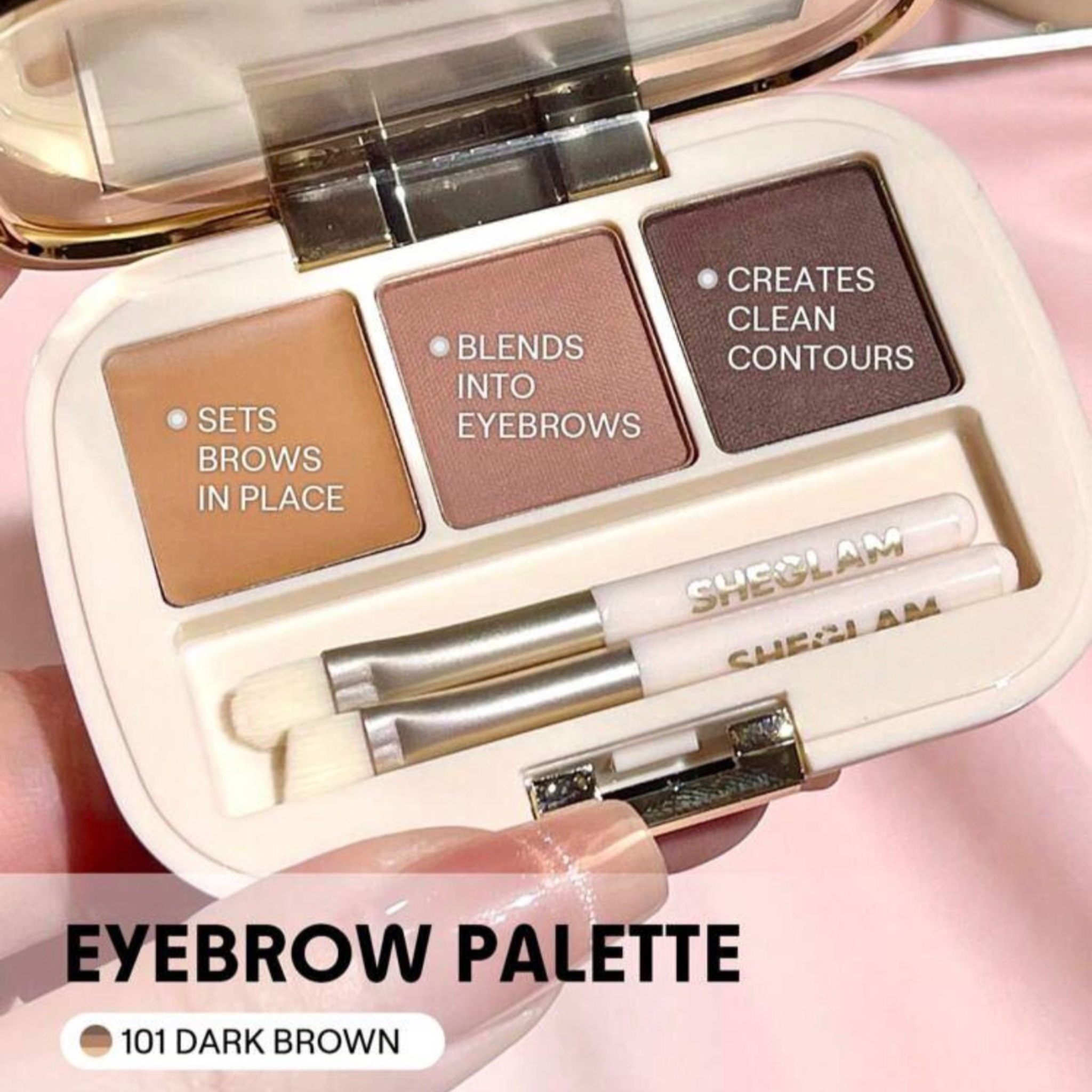 SHEGLAM PALETTE À SOURCILS 3 EN 1 TEINTE DARK BROWN