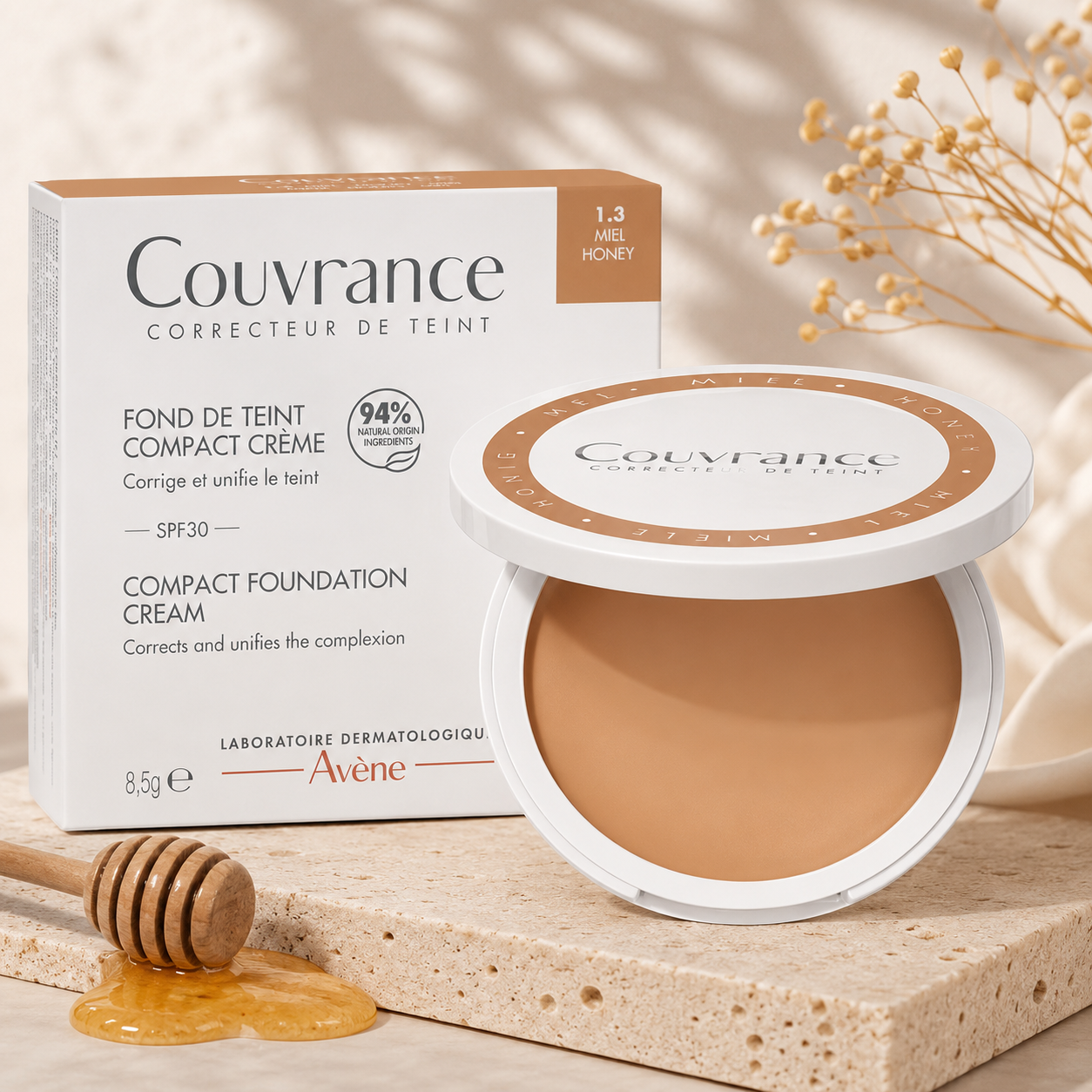 AVÈNE FOND DE TEINT COMPACT CRÈME SPF30 (MIEL) 8.5G