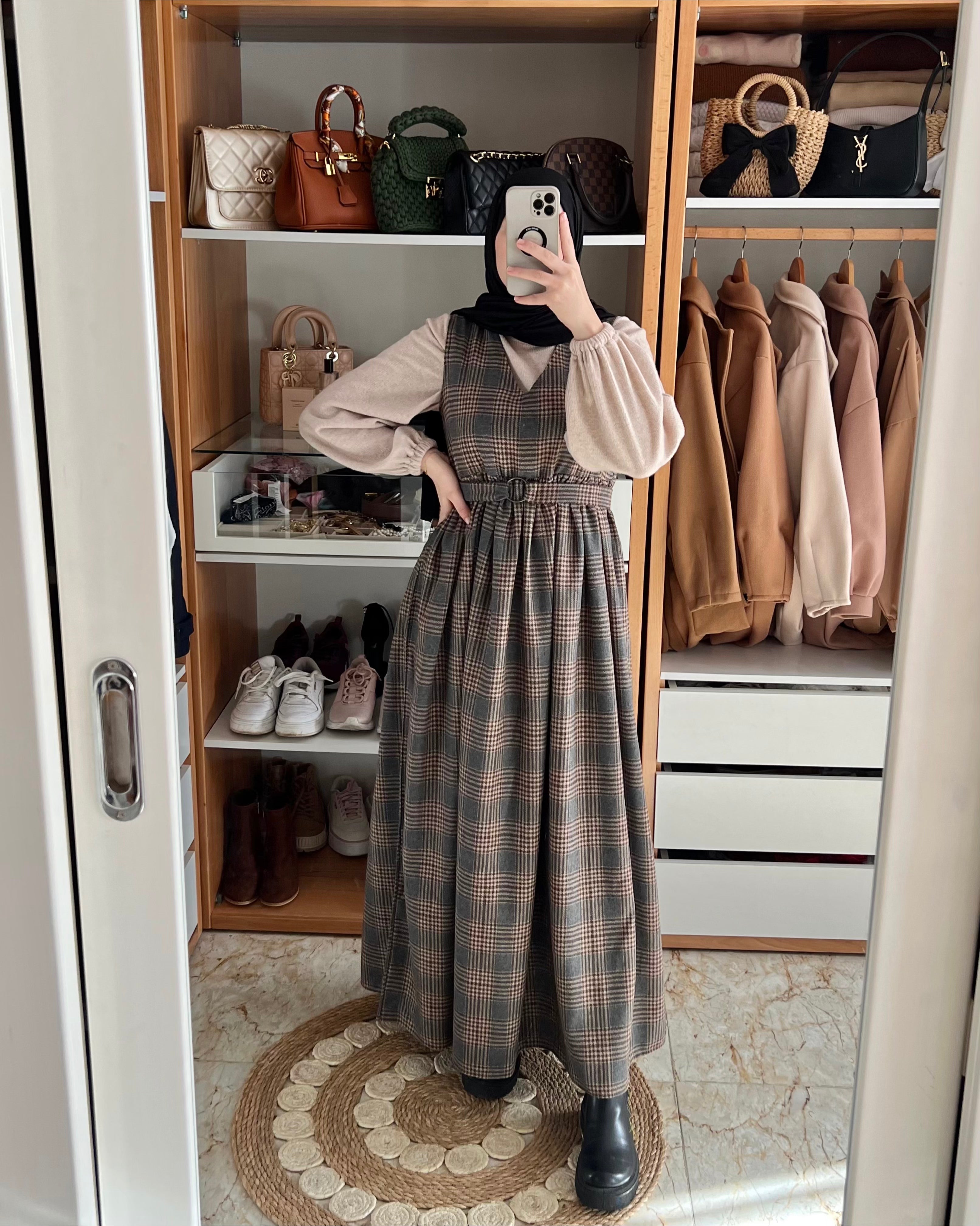 ROBE VINTAGE STYLE CHAUDE HIVER QUALITÉ SUPÉRIEURE MARRON