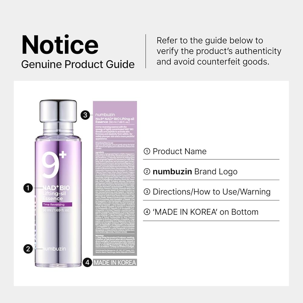 NUMBUZIN 9+ NAD+ BIO LIFTING - SIL ESSENCE ( 50 TYPES OF PEPTIDES ) 50 ML