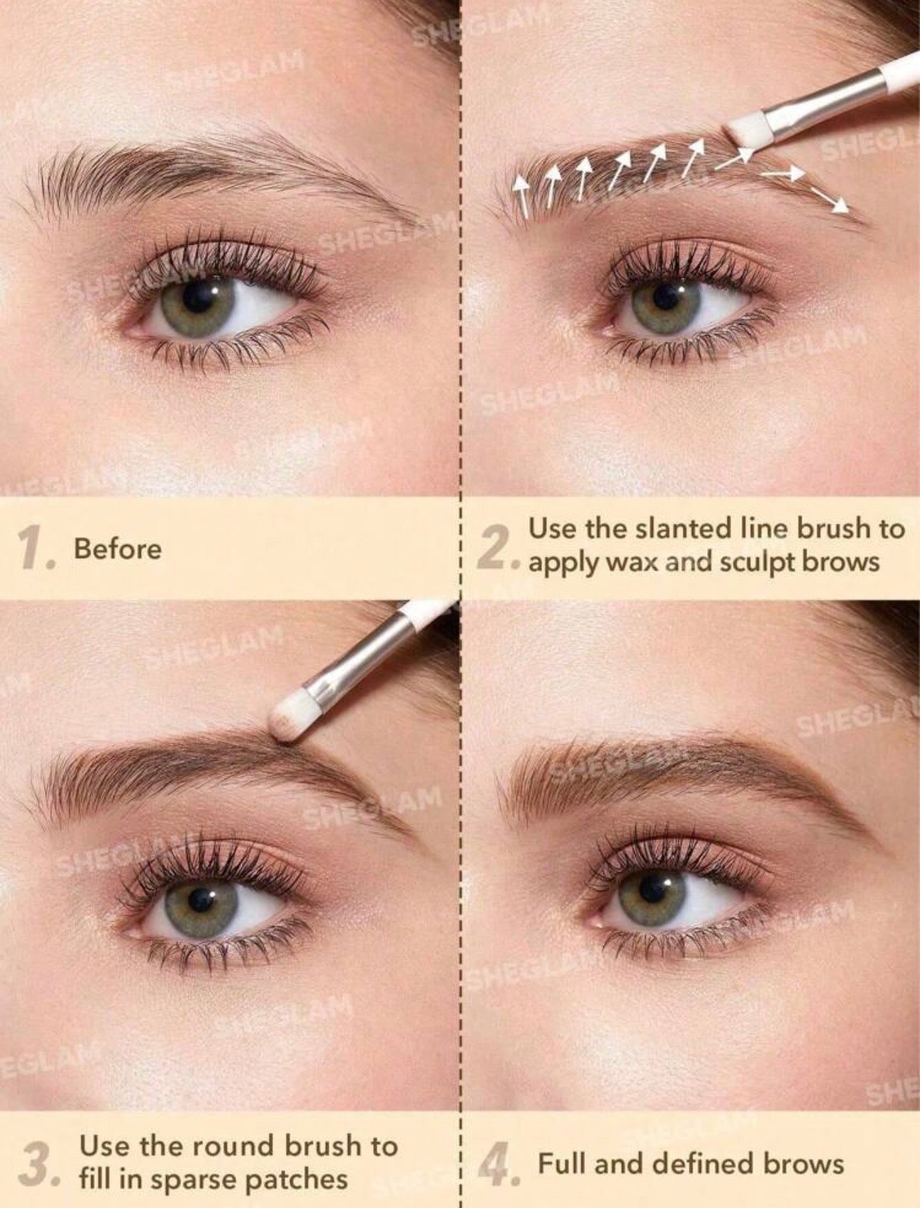 SHEGLAM PALETTE À SOURCILS 3 EN 1 TEINTE DARK BROWN