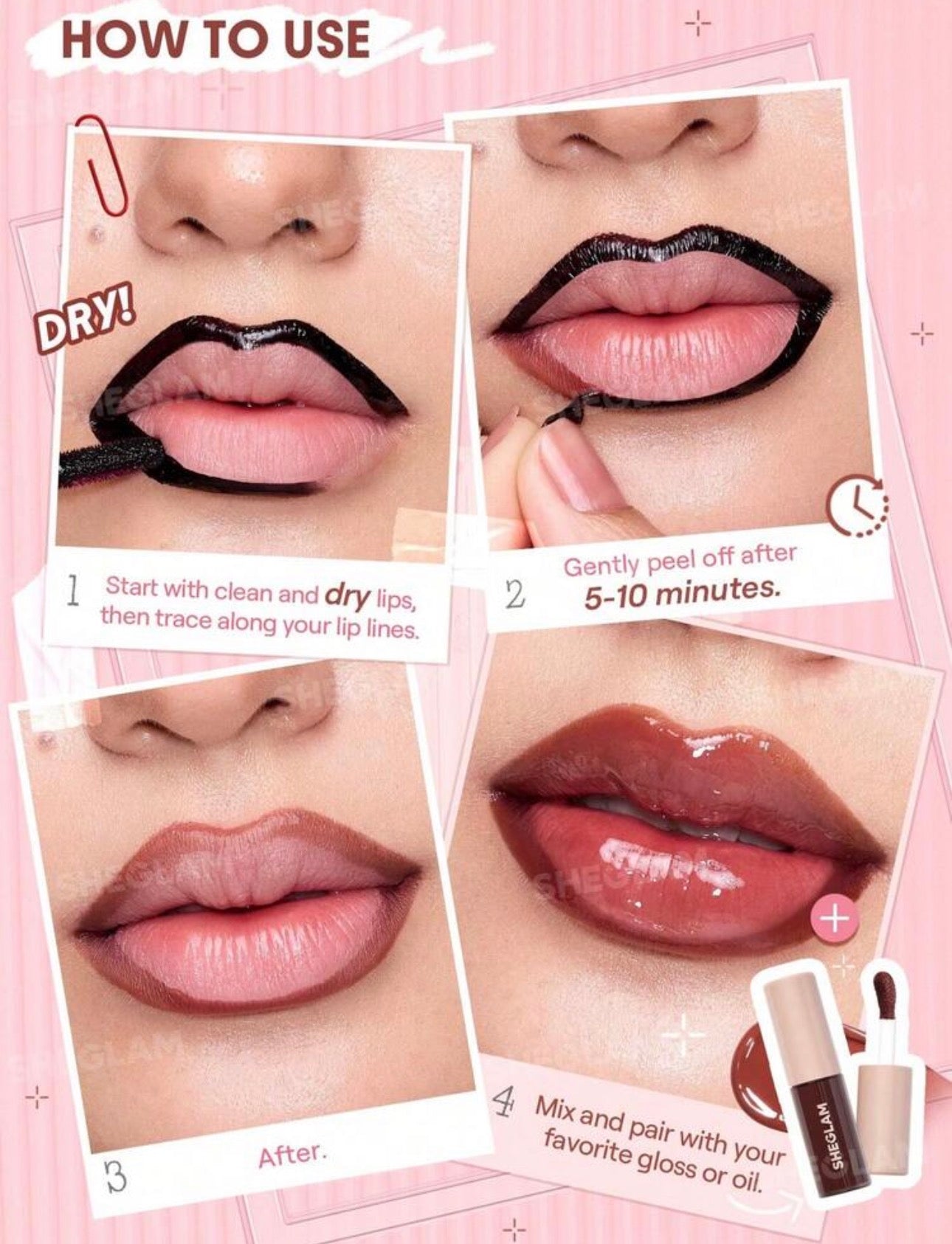 SHEGLAM ENCRE A LÈVRES FALL IN LINE PEEL OFF LIP LINER ( MAUVELOUS )