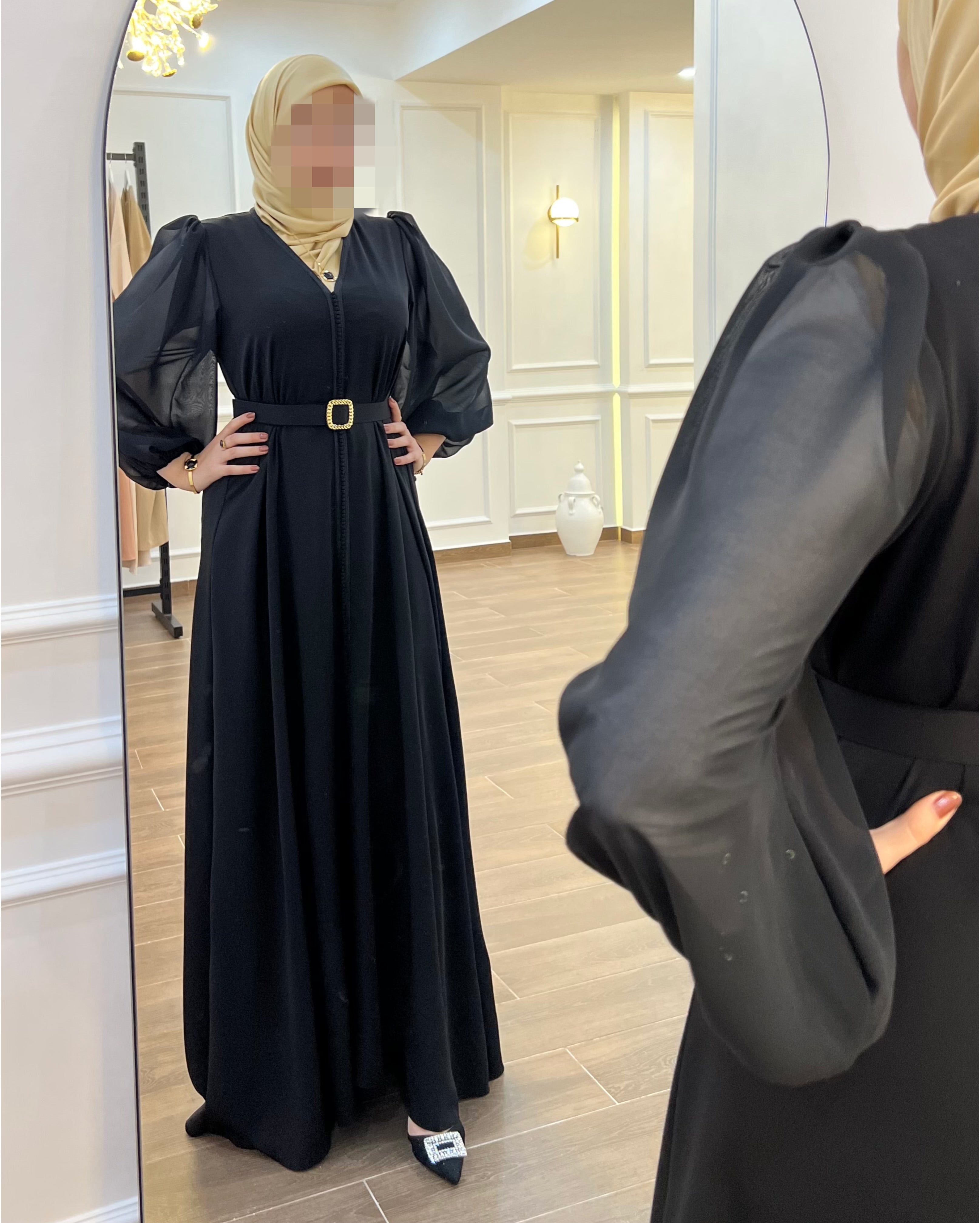 CAFTAN ALGERIEN TRÈS CLASSE DE TRÈS BONNE QUALITÉ NOIR