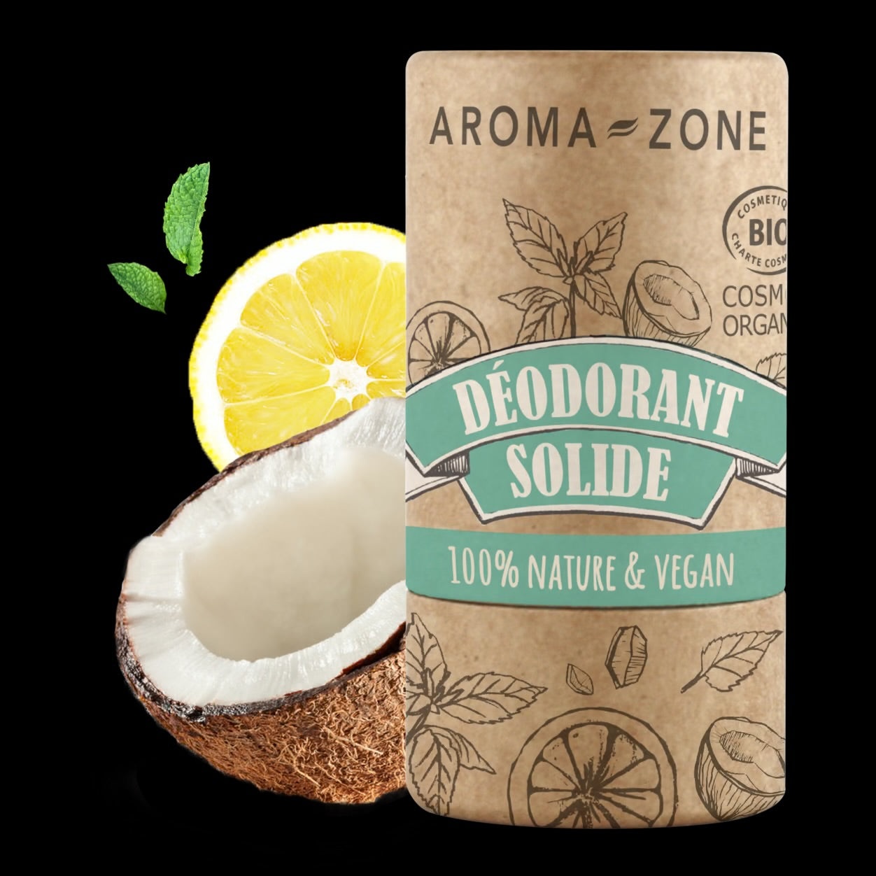 AROMA ZONE DEODORANT SOLIDE BIO AU PALMAROSA EFFICACITÉ 48H 45G