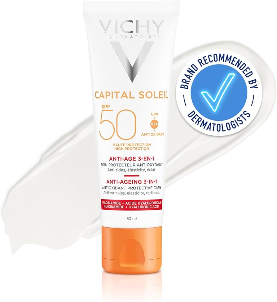 VICHY CAPITAL SOLEIL ANTI AGE 3 EN 1 SOIN PROTECTEUR SPF50 ANTIOXYDANT 50ML