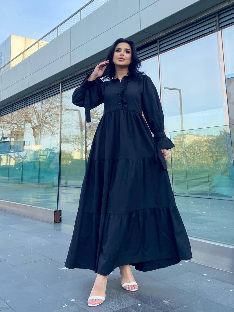 ROBE EVASEE ETE COULEUR NOIRE - Premium ROBE from DION - Just DA 5200! Shop now at DION