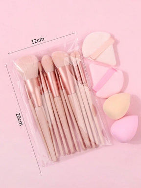 SHEIN LOT DE 16 PCS 12 PINCEAUX 2 BEAUTY BLENDER ET 2 HOUPPETTES