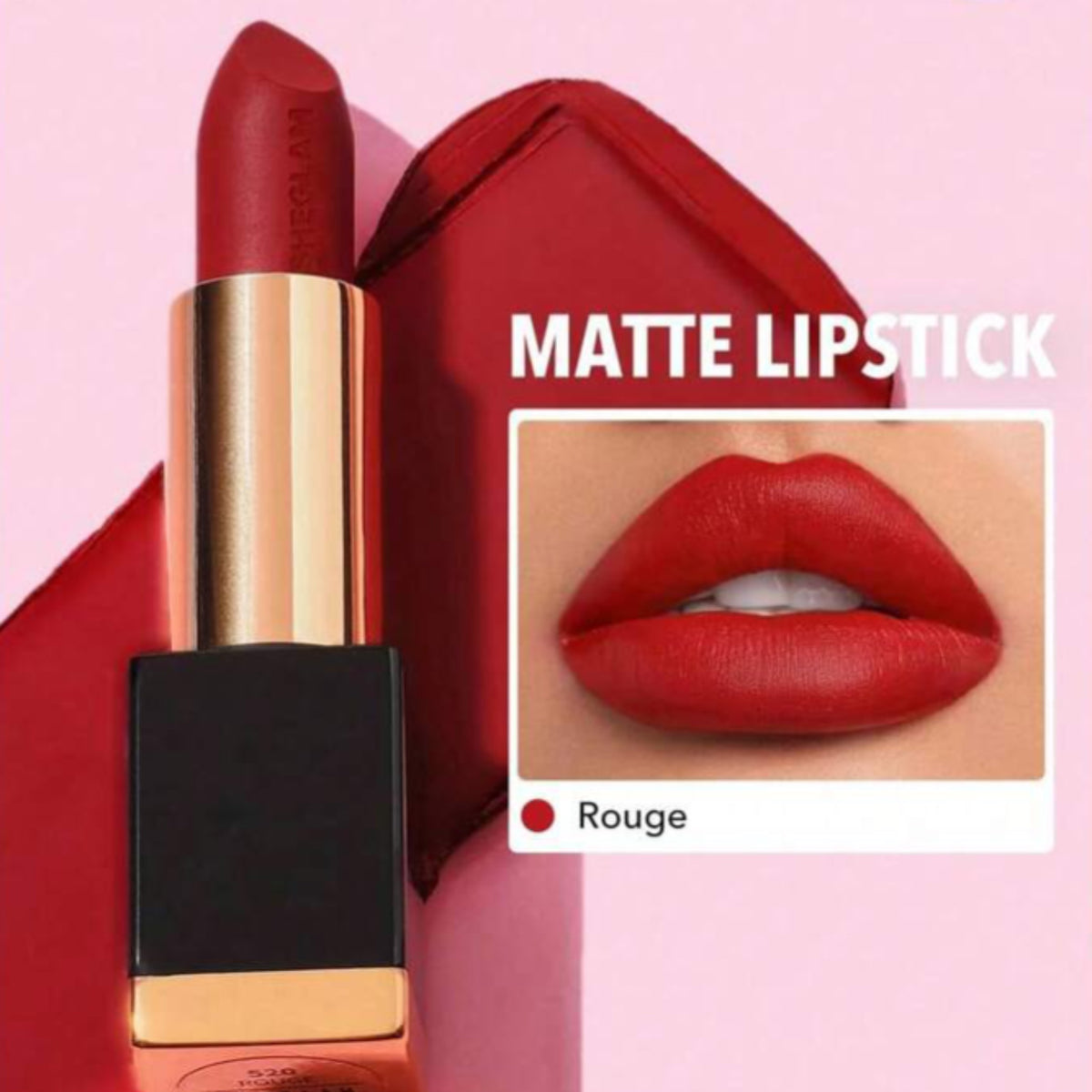 SHEGLAM ROUGE À LÈVRES MAT ALLURE A HAUTE PIGMENTATION COULEUR ROUGE