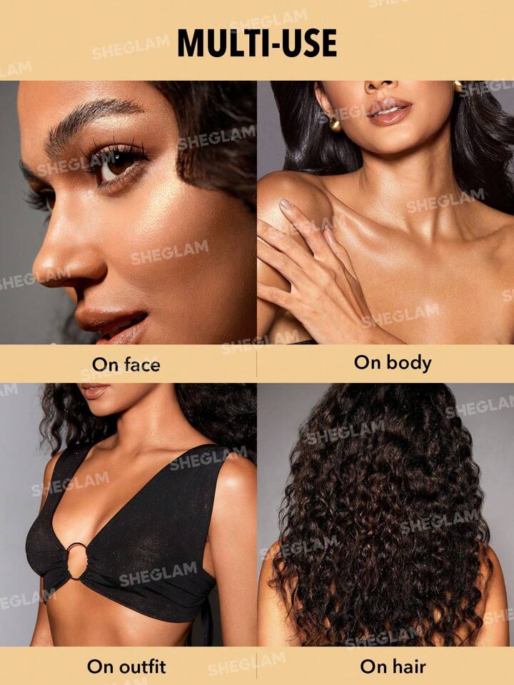 SHEGLAM Go Go GLOW HIGHLIGHTING BODY POWDER  MULTI-USE GLOW HIGHLIGHTER FACE MAKEUP AND BODY