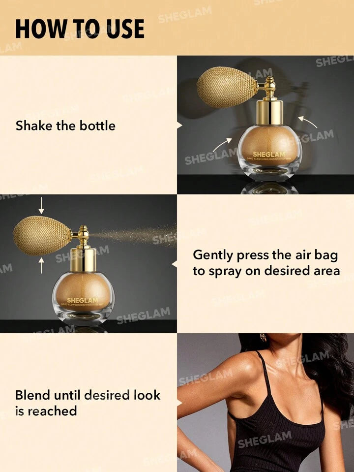 SHEGLAM Go Go GLOW HIGHLIGHTING BODY POWDER  MULTI-USE GLOW HIGHLIGHTER FACE MAKEUP AND BODY