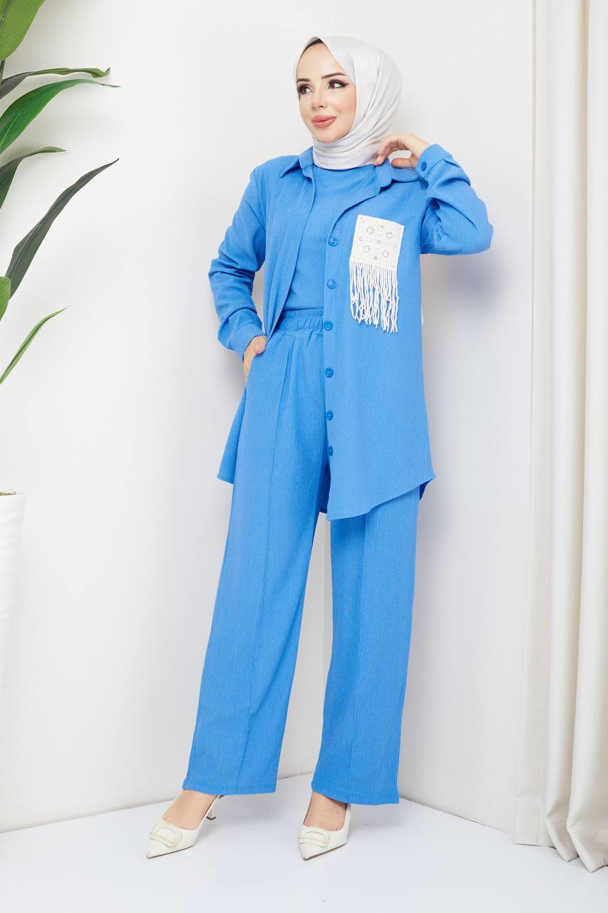 ENSEMBLE DEMI SAISON AVEC POCHE BOHEME BLEU CLAIR - Premium ENSEMBLE from DION - Just DA 6500! Shop now at DION