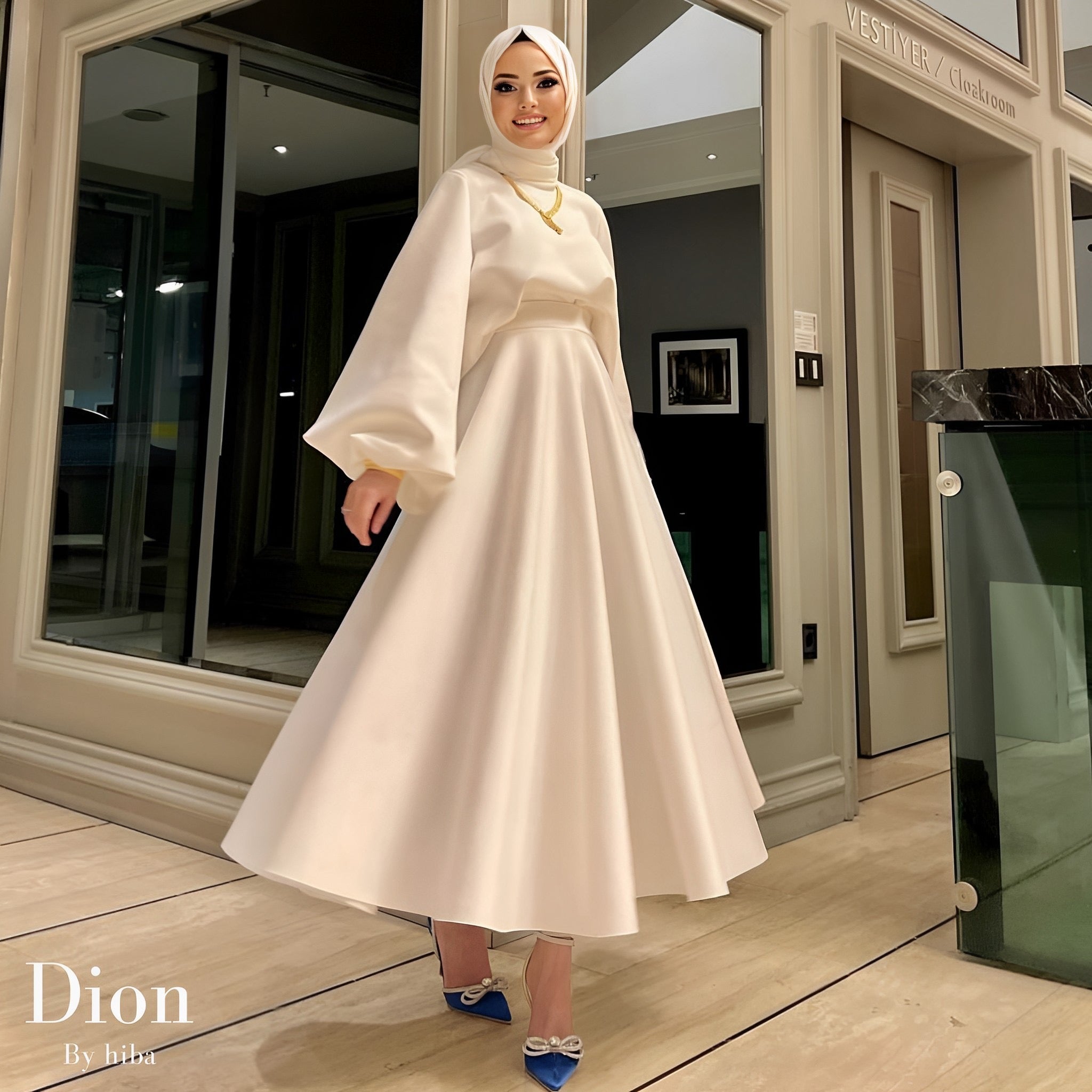 ABAYA ROBE TRES CLASSE EN COULEUR VERT BOUTEILLE