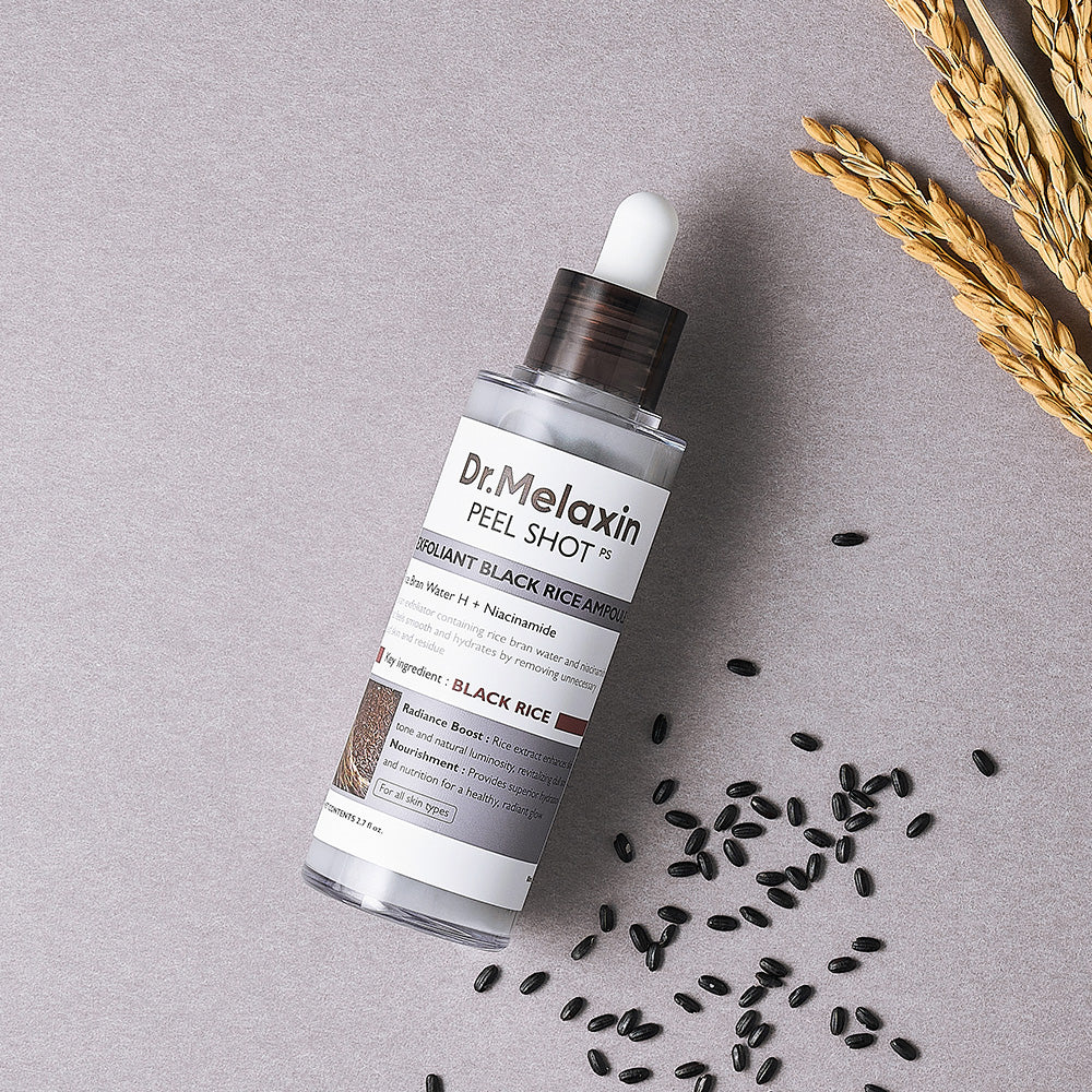 DR.MELAXIN PEEL SHOT EXFOLIATING BLACK RICE AMPOULE 80 ML