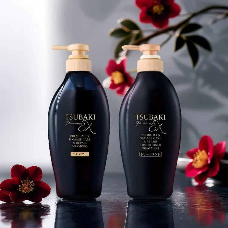 SHISEIDO TSUBAKI PREMIUM EX DAMAGE CARE & REPAIR SHAMPOO & CONDITIONER SET [2X400ML]
