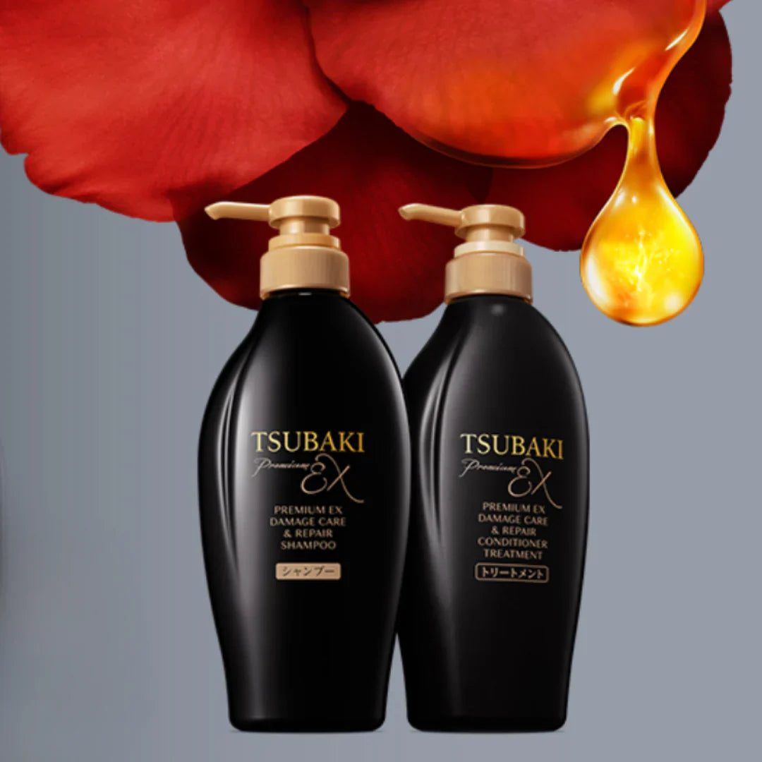 SHISEIDO TSUBAKI PREMIUM EX DAMAGE CARE & REPAIR SHAMPOO & CONDITIONER SET [2X400ML]