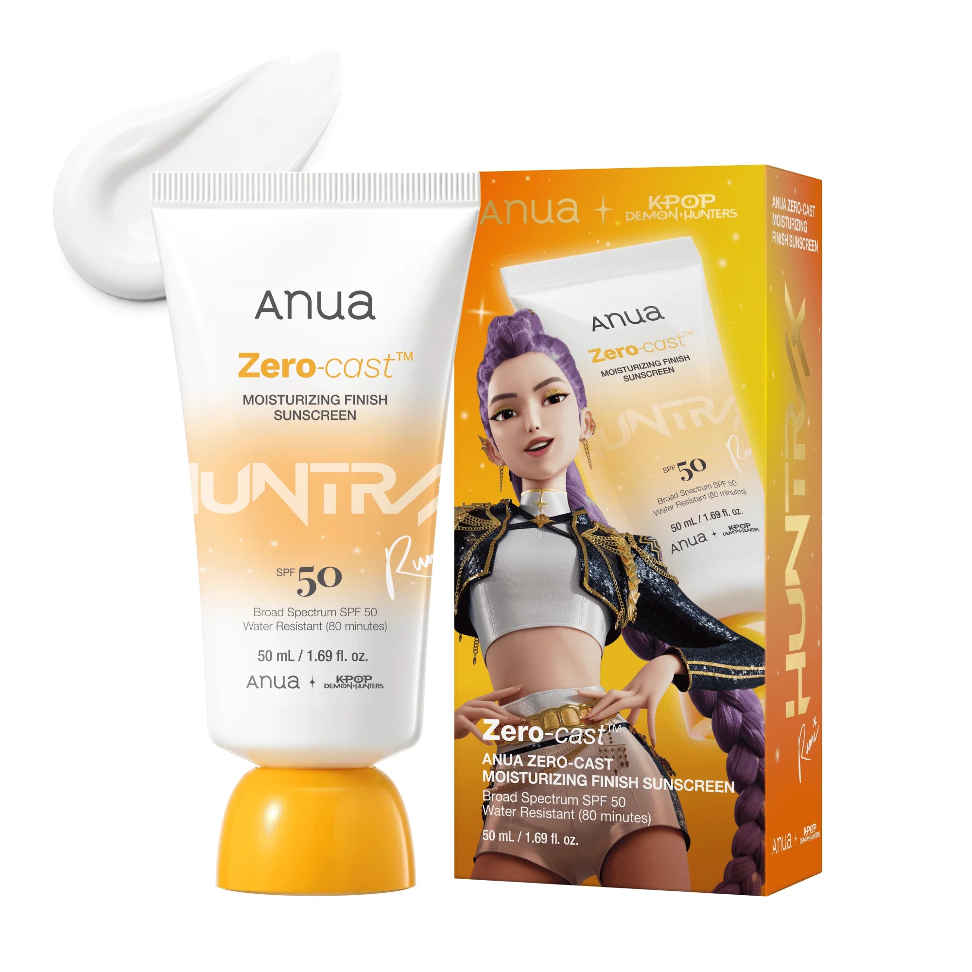 ANUA × KPOP DEMON HUNTERS ZERO-CAST MOISTURIZING FINISH SUNSCREEN 50ML