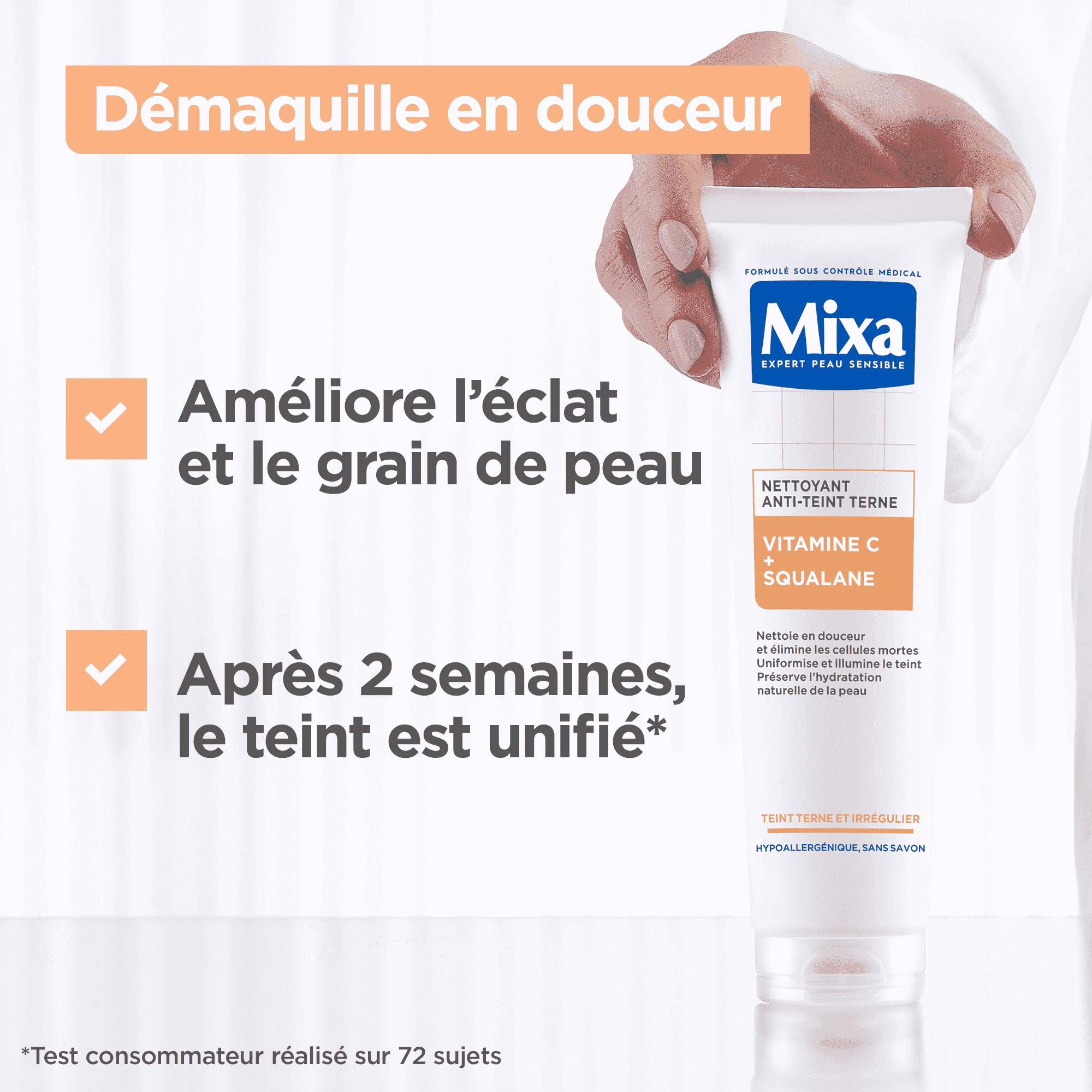 MIXA NETTOYANT CONFORT ANTI-TEINT TERNE À LA VITAMINE C 150ML