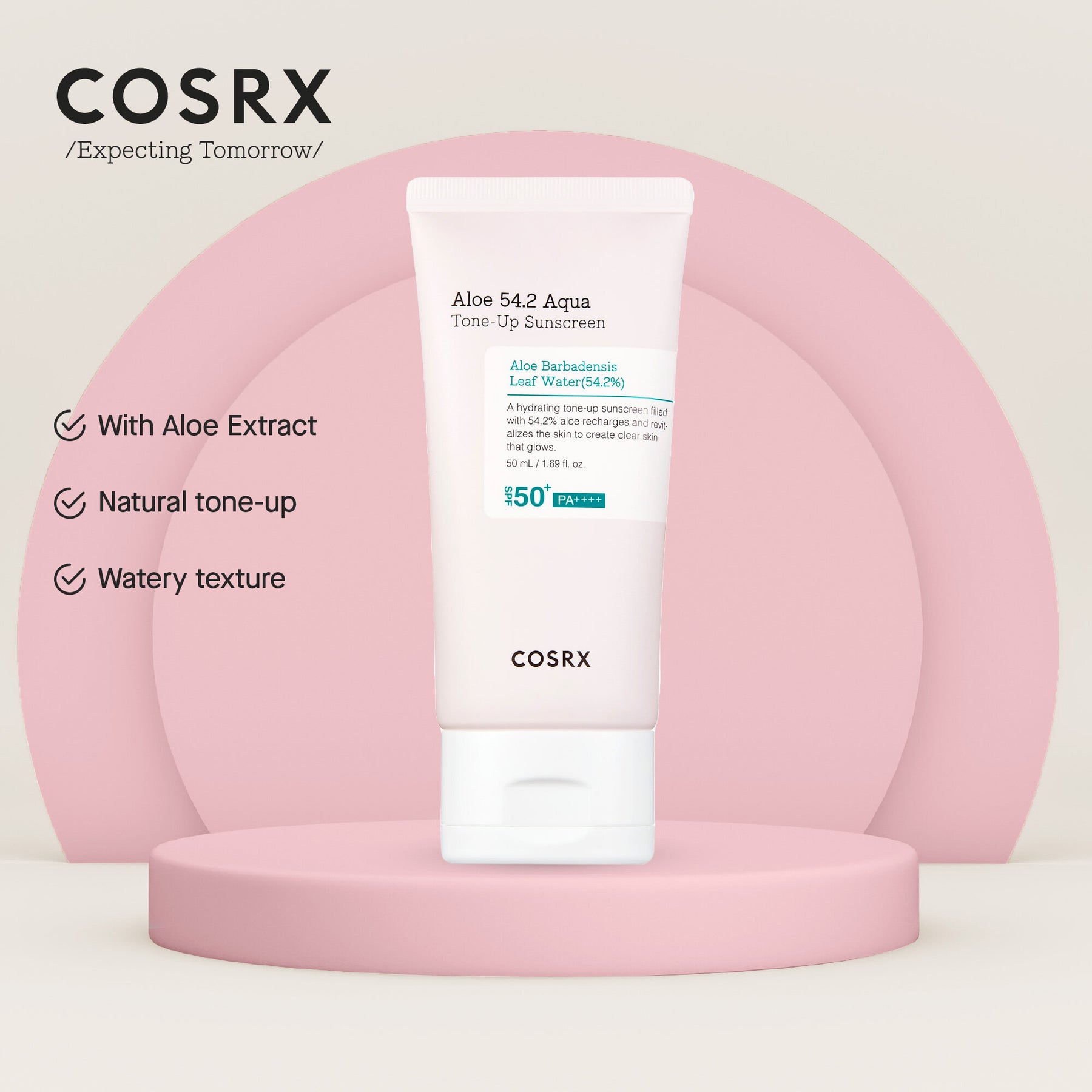 COSRX -ALOE 54.2 AQUA TONE UP SUNSCREEN SPF 50+PA++++