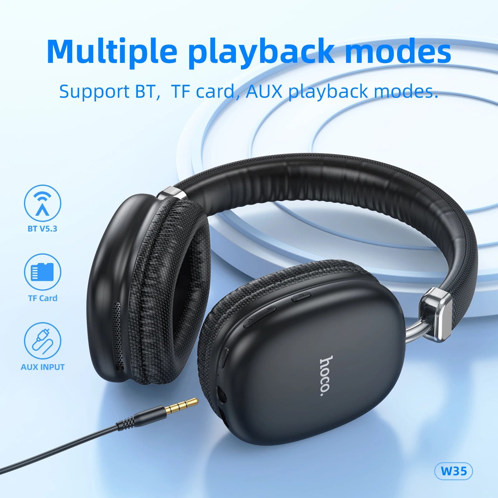 HOCO CASQUE SANS FIL W35 BLUTOOTH NOIR