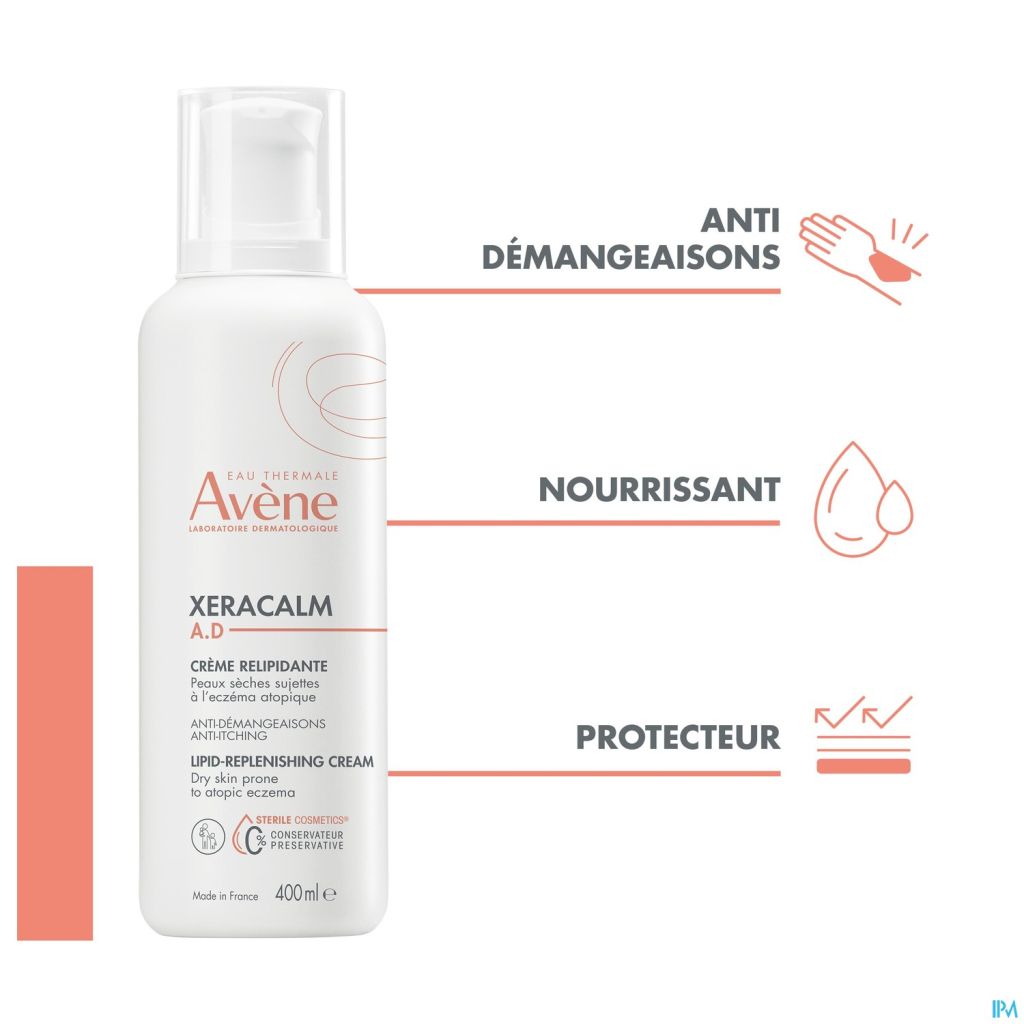 AVÈNE XERACALM CRÈME RELIPIDANTE TRIPLE EFFICACITÉ 400ML