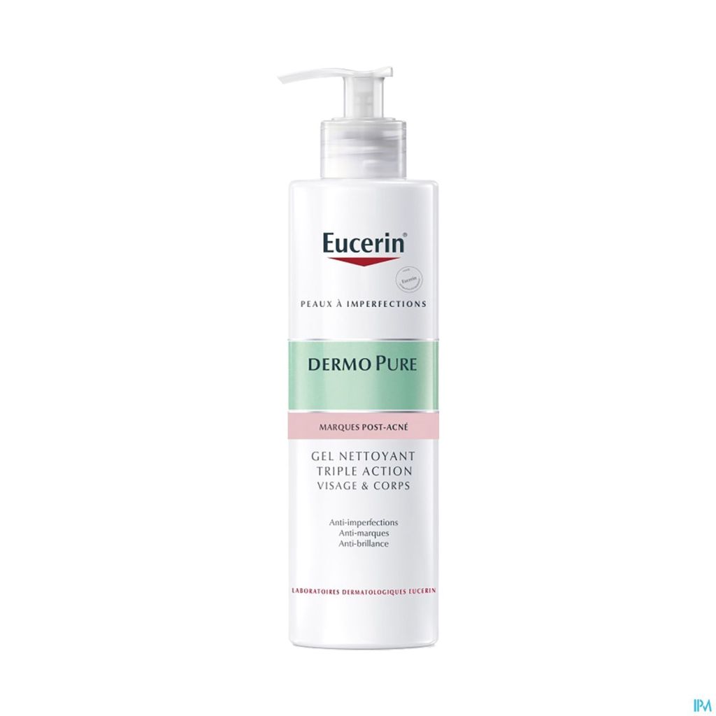 EUCERIN DERMOPURE GEL NETTOYANT TRIPLE ACTION VISAGE & CORPS ANTI-IMPERFECTION ANTI-MARQUES ANTI-BRILLANCE  400ML