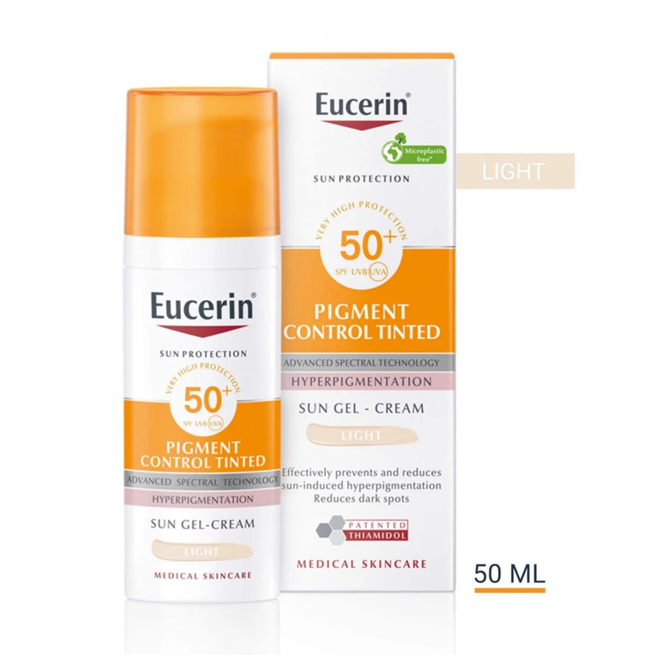 EUCERIN PIGMENT CONTROL TEINTED  SUN GEL CREAM LIGHT 50 ML