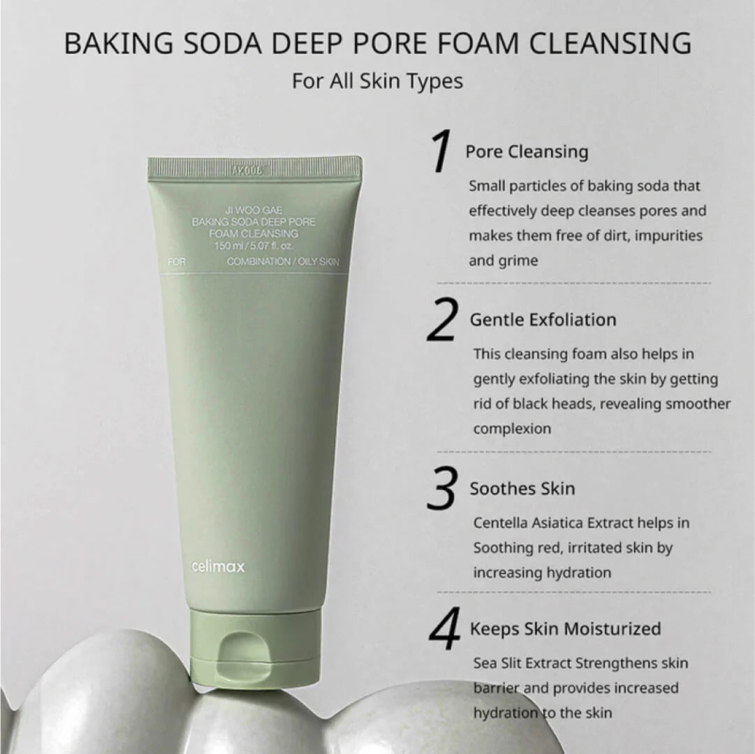 CELIMAX JI WOO GAE BAKING SODA DEEP PORE FOAM CLEANSING 150ML