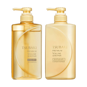 SHISEIDO TSUBAKI ENSEMBLE SHAMPOING ET REVITALISANT PREMIUM VOLUME & REPAIR 490 ML + 490 ML