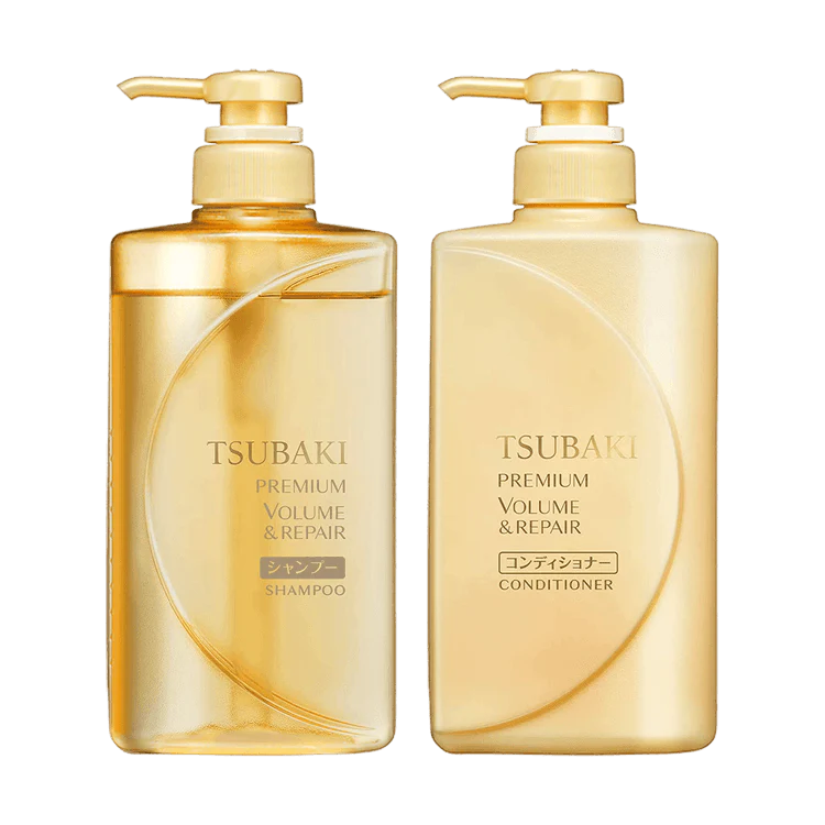 SHISEIDO TSUBAKI ENSEMBLE SHAMPOING ET REVITALISANT PREMIUM VOLUME & REPAIR 490 ML + 490 ML