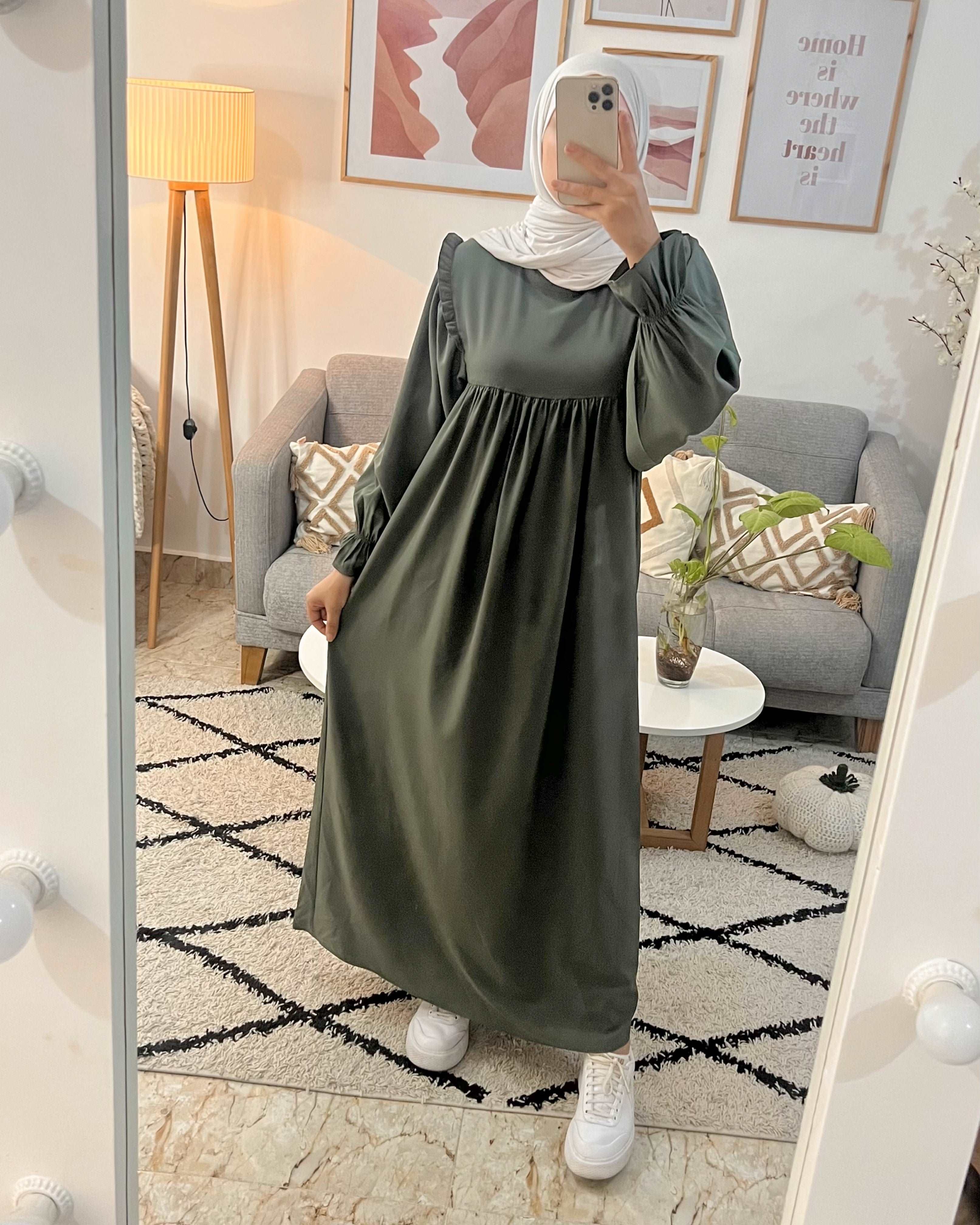 HIJAB PLISSE A L'EPAULE COULEUR MINT