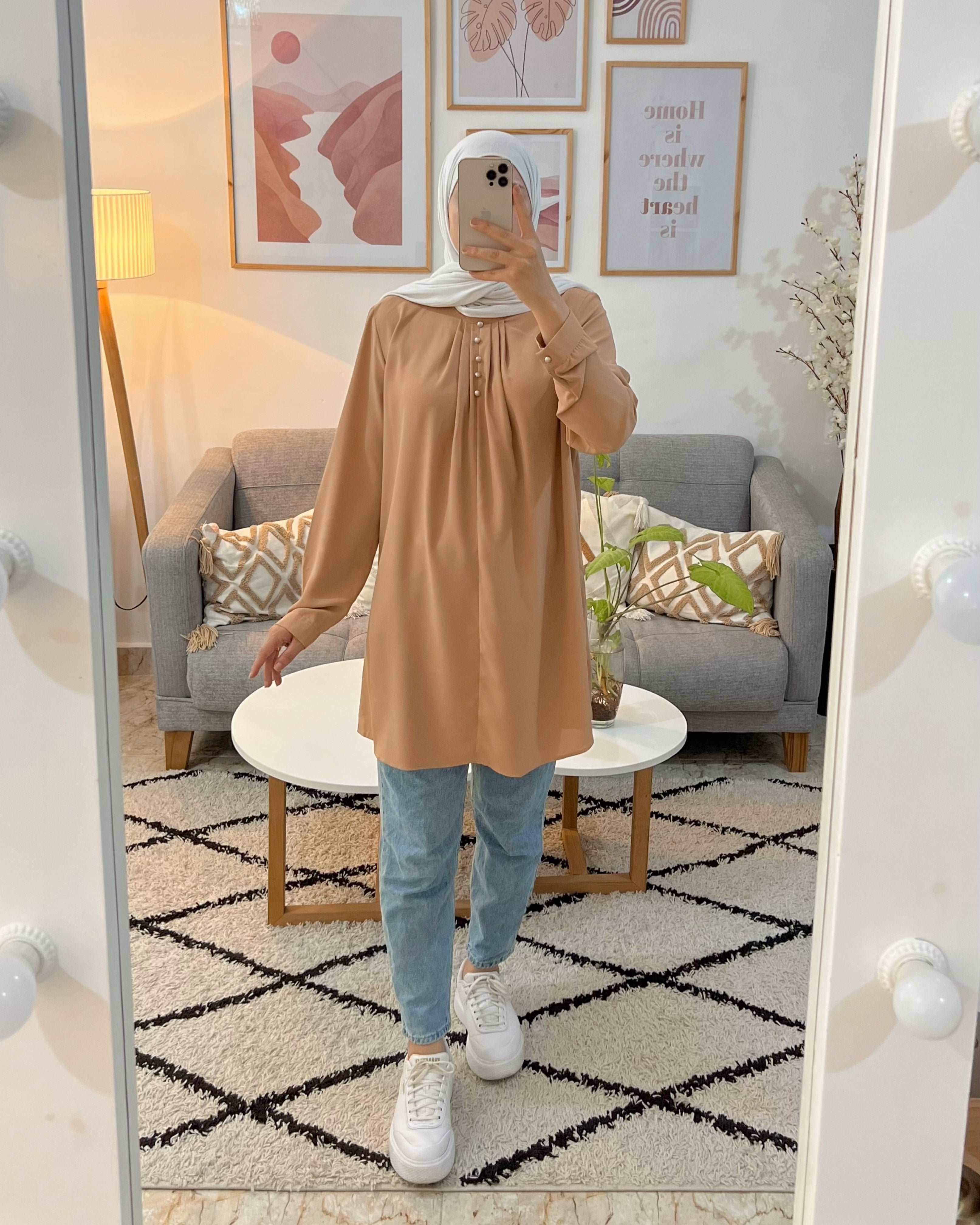 CHEMISE LONGUE BEIGE CLASSY