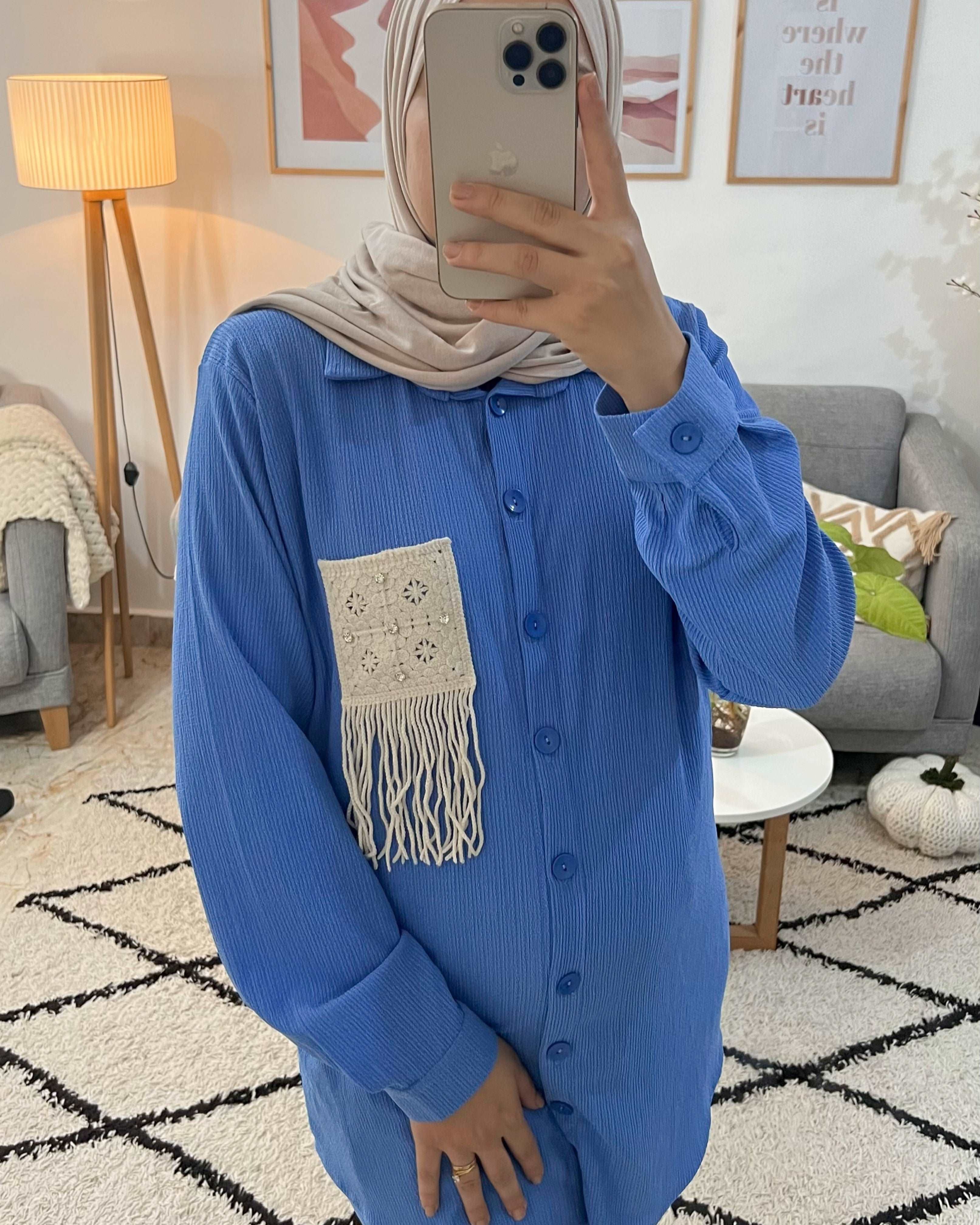 ENSEMBLE DEMI SAISON AVEC POCHE BOHEME BLEU CLAIR - Premium ENSEMBLE from DION - Just DA 6500! Shop now at DION