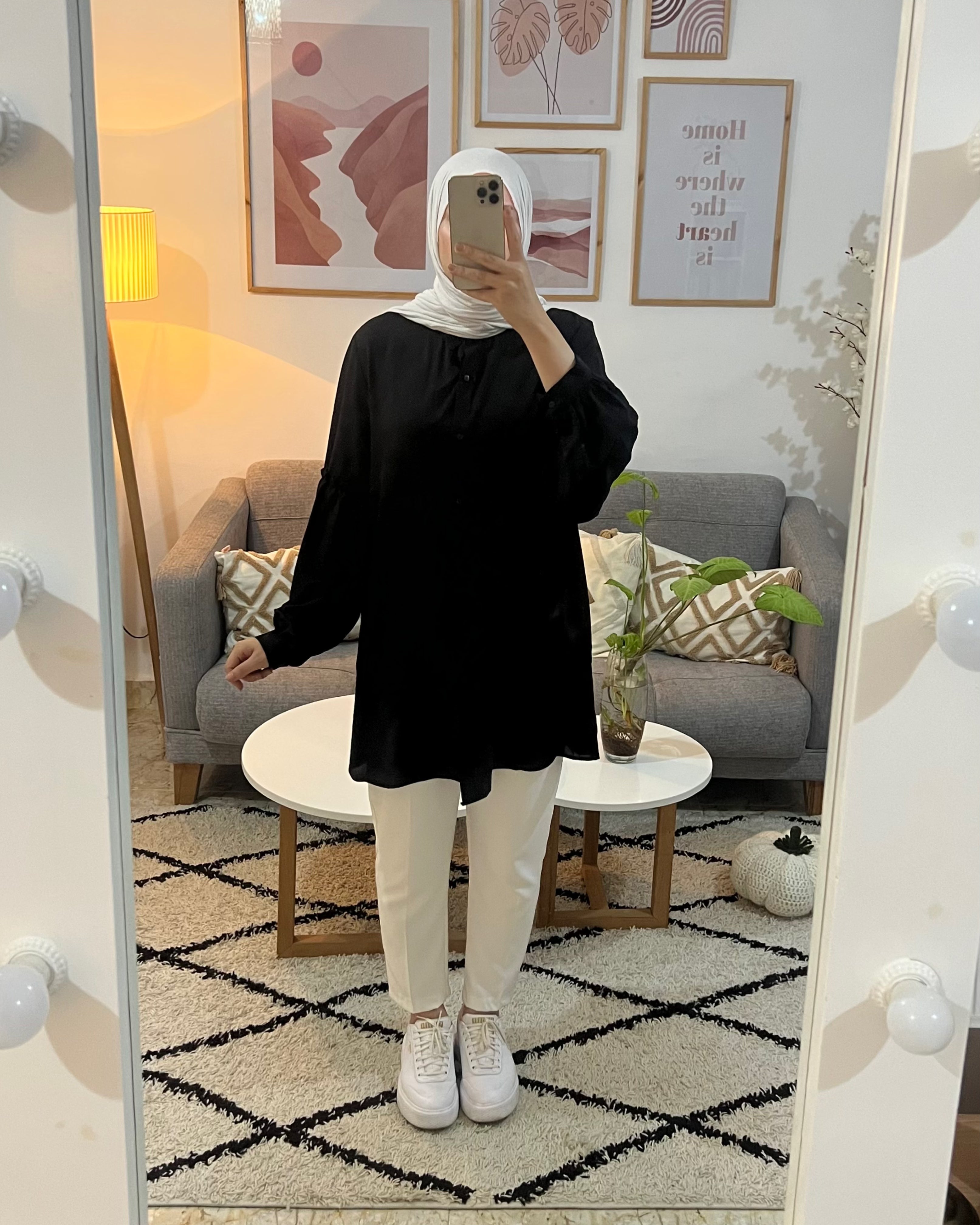 CHEMISE LONGUE EN COULEUR NOIR (MADE EN TURKEY)