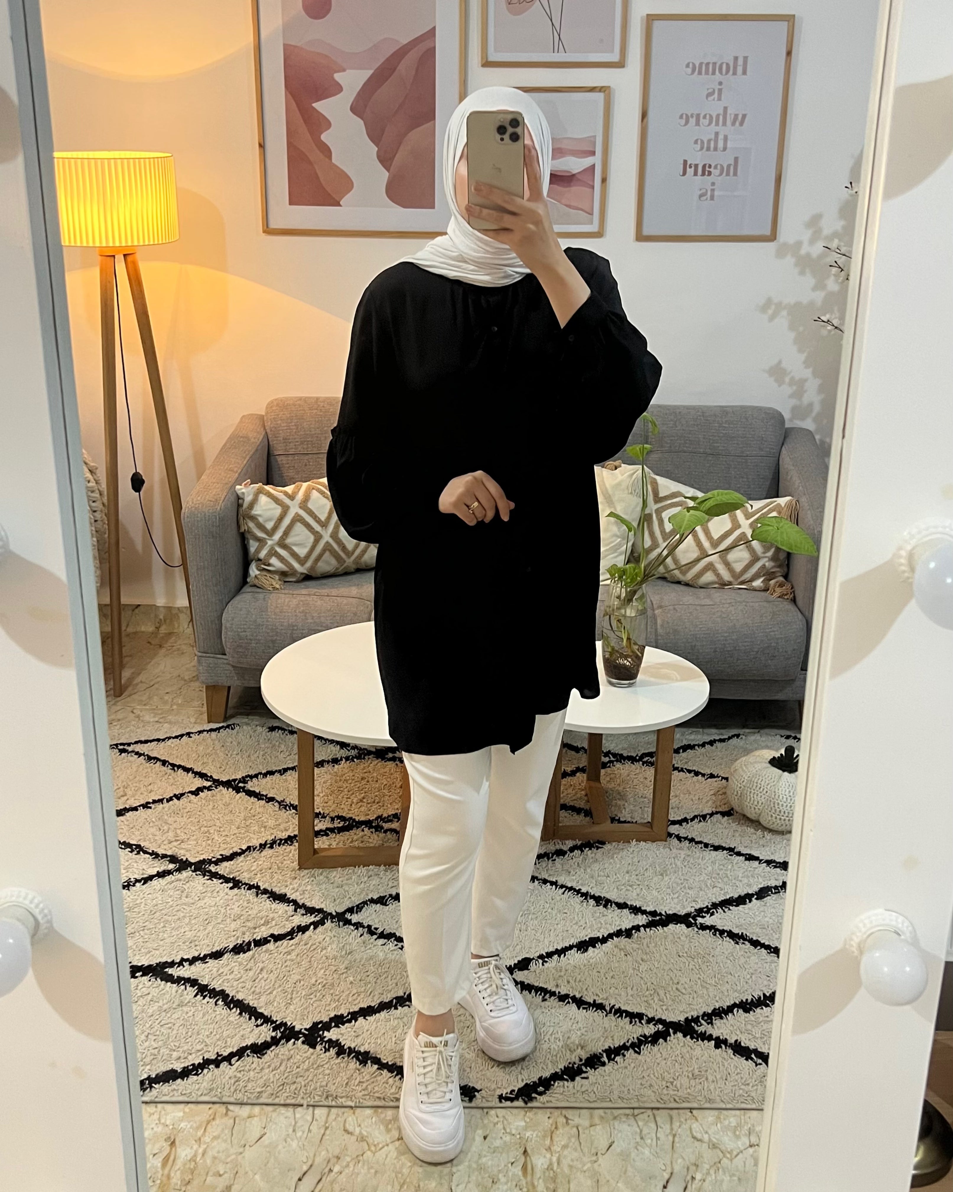 CHEMISE LONGUE EN COULEUR NOIR (MADE EN TURKEY)