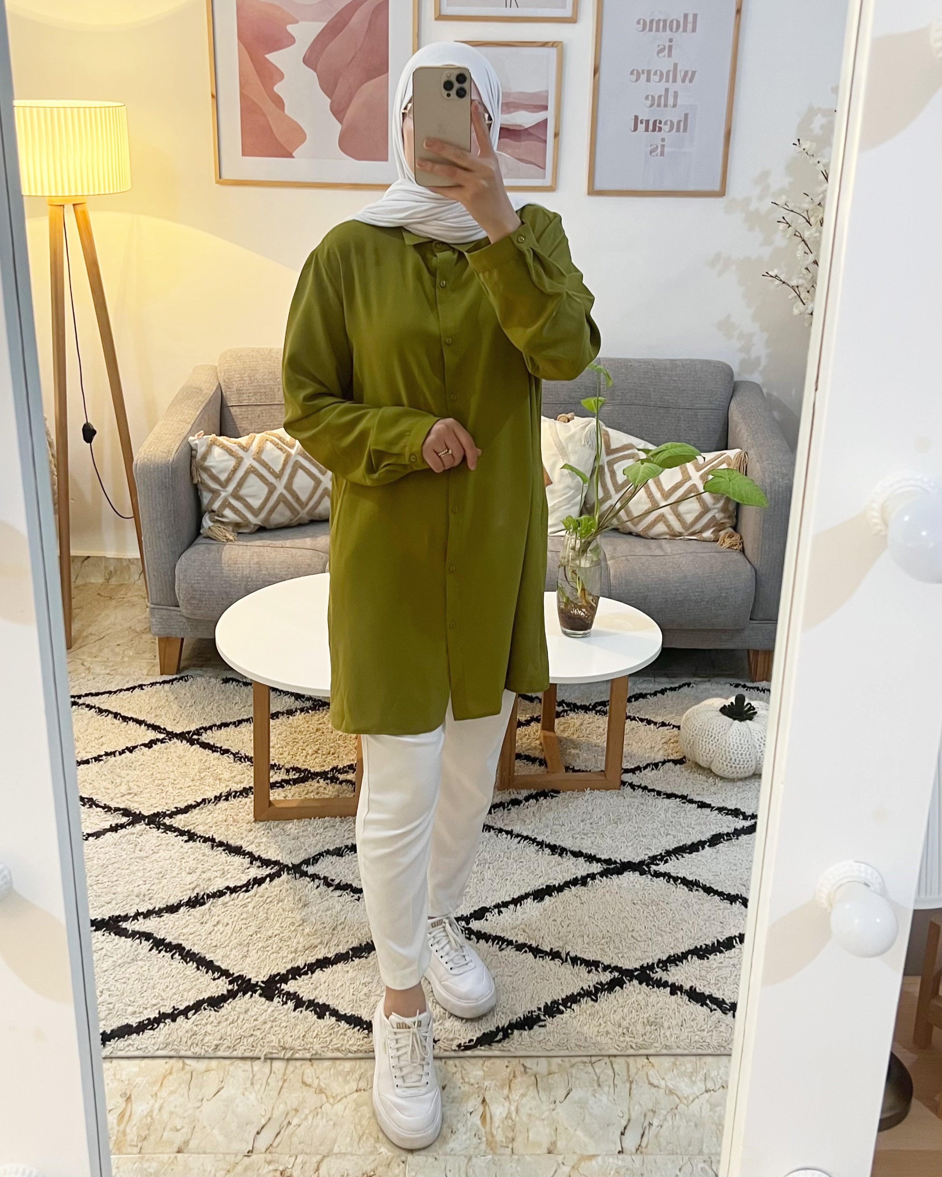 CHEMISE LONGUE VERTE CLASSY (MADE EN TURKEY)
