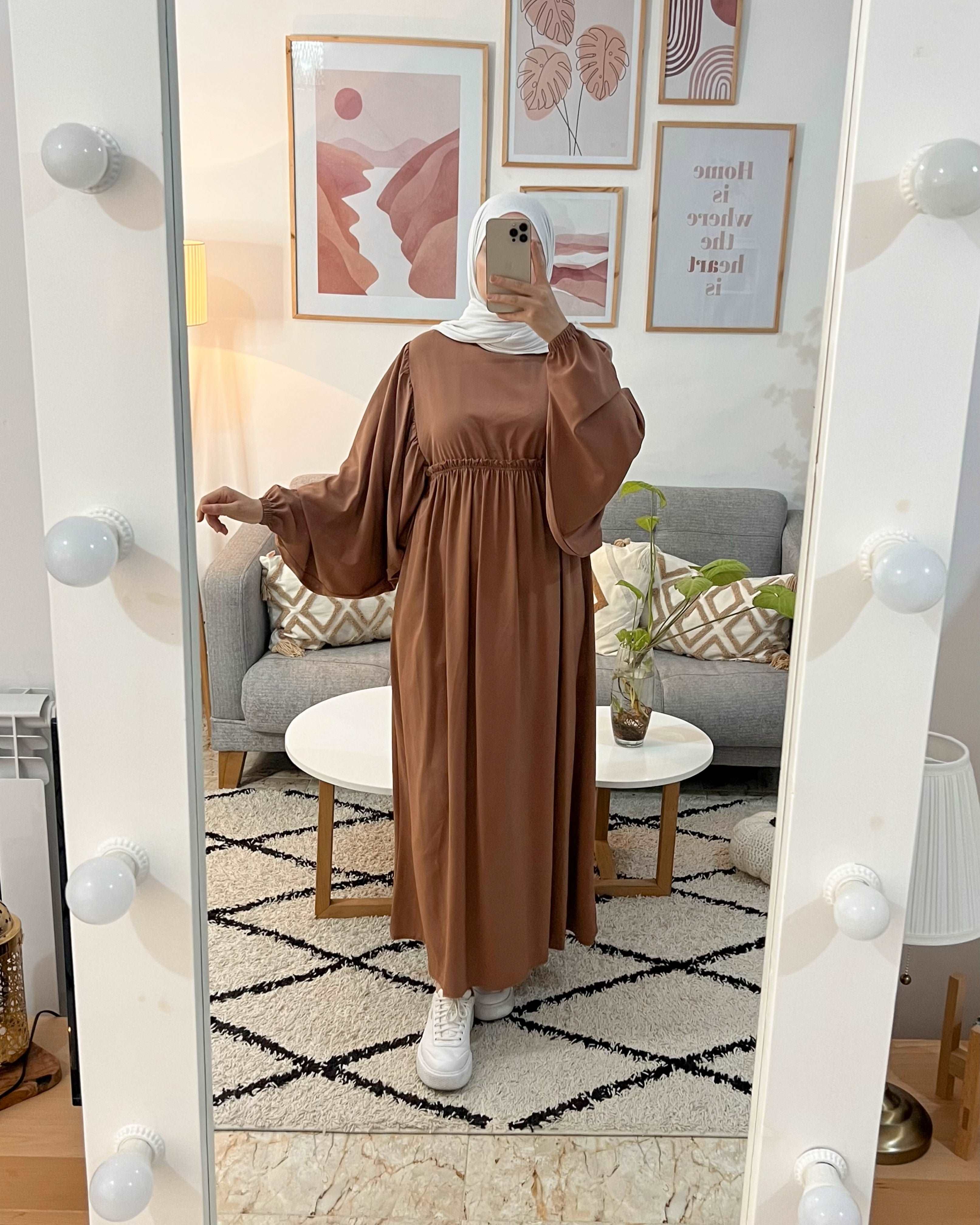 HIJAB MANCHES LARGES COULEUR BRIQUE