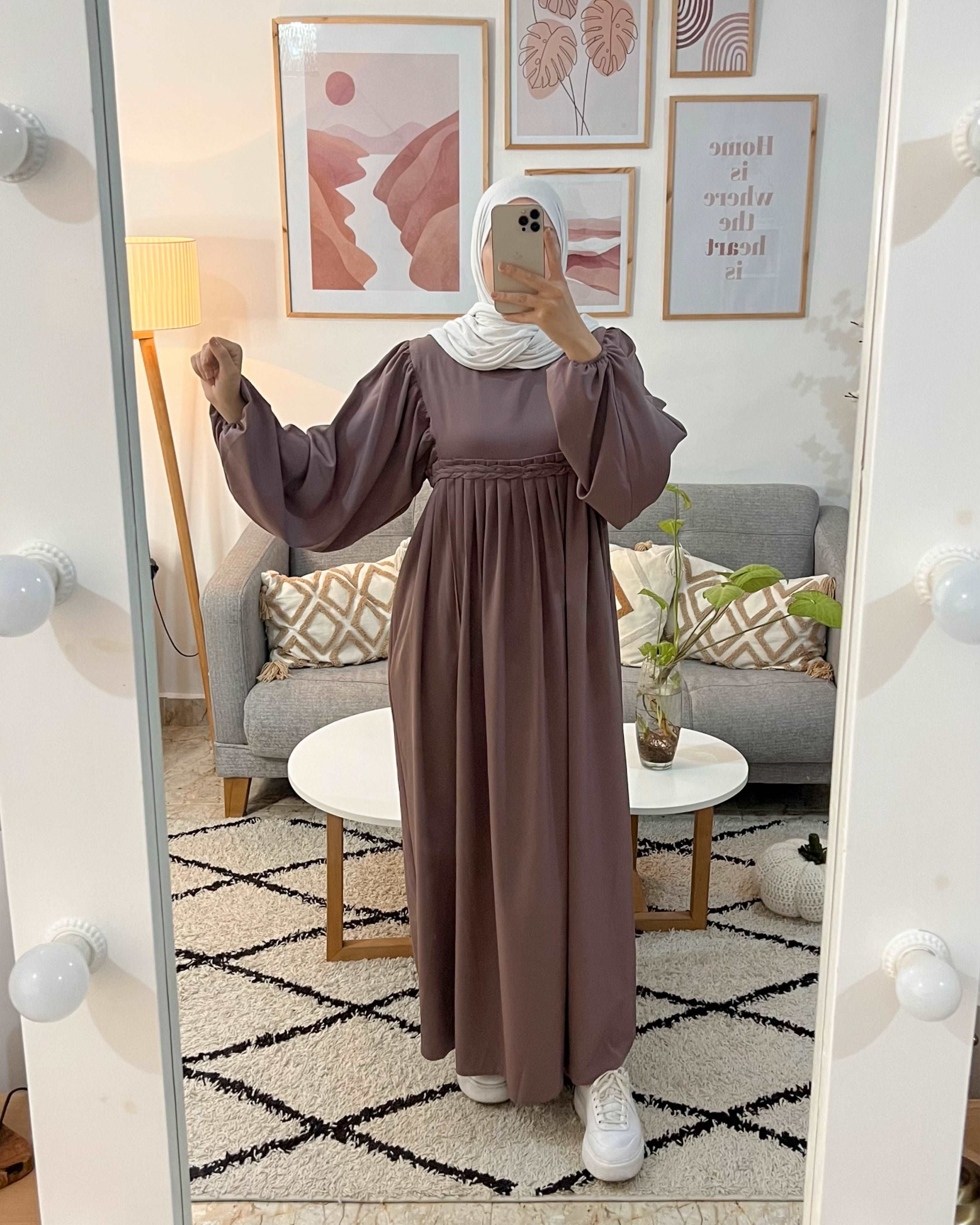 HIJAB AVEC PLIS COULEUR MAUVE - Premium HIJAB from DION - Just DA 3800! Shop now at DION