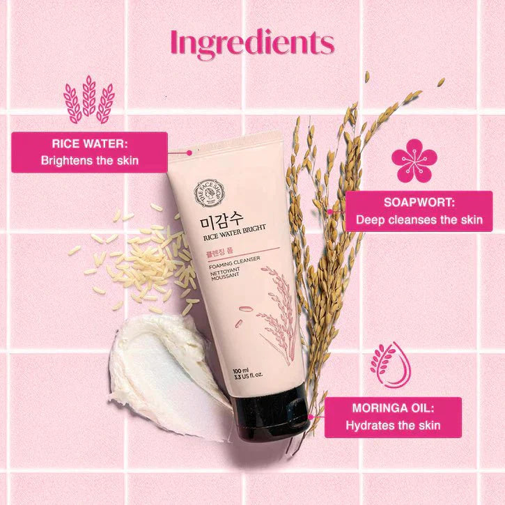 THE FACE SHOP RICE WATER BRIGHT FACIAL FOAMING CLEANSER 150 ML