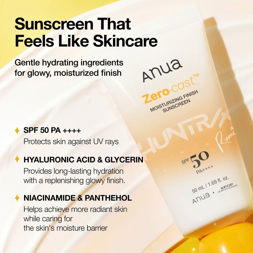 ANUA × KPOP DEMON HUNTERS ZERO-CAST MOISTURIZING FINISH SUNSCREEN 50ML