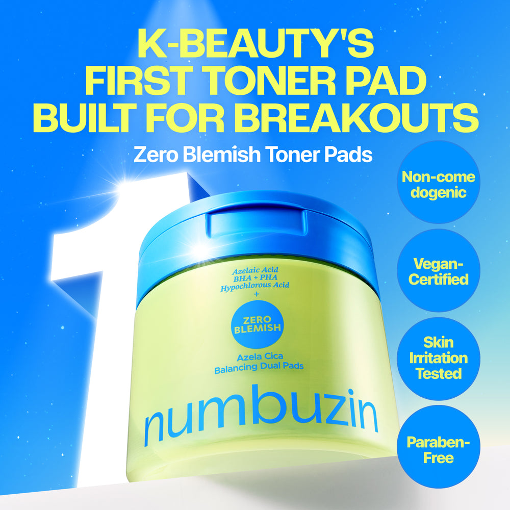 NUMBUZIN ZERO BLEMISH AZELA CICA BALANCING DUAL PADS (60 PADS ) 210 ML
