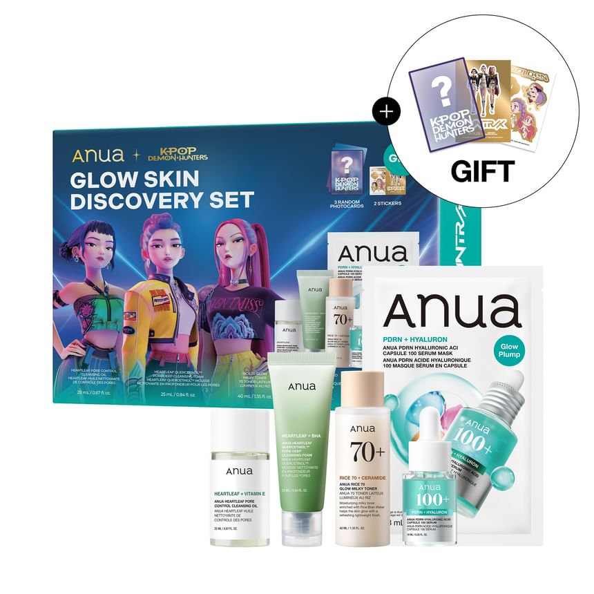 ANUA × KPOP DEMON HUNTERS GLOW SKIN DISCOVERY SET 5PCS