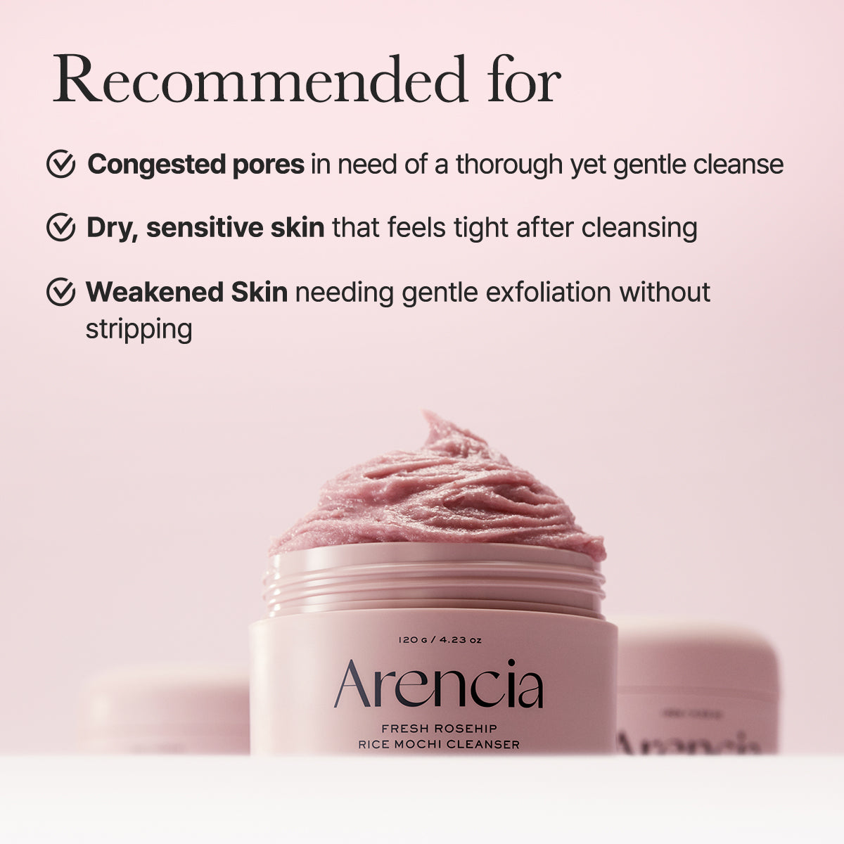 ARENCIA FRESH ROSEHIP RICE MOCHI CLEANSER (NEW) 120G