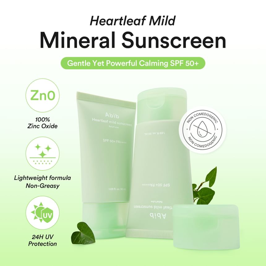 ABIB HEARTLEAF MILD SUNSCREEN SPF50+ PA+++ 50ML