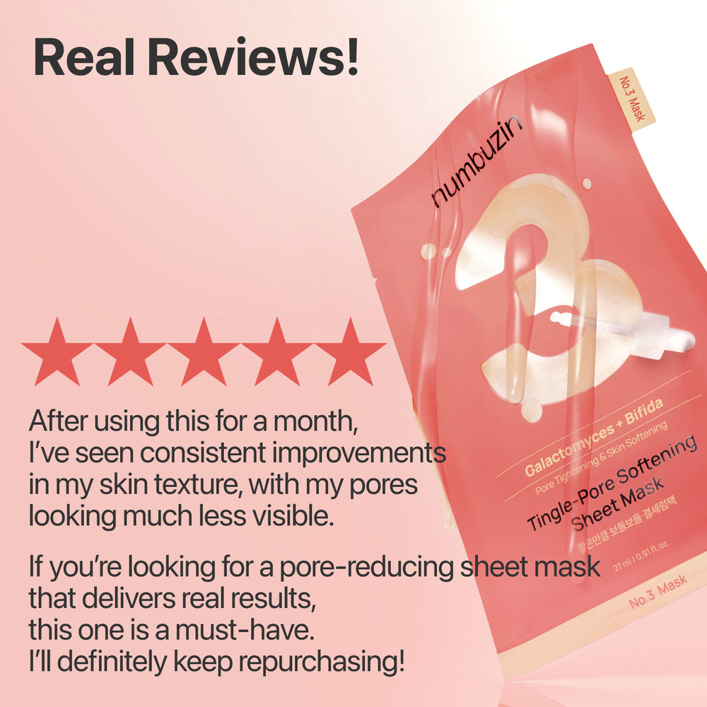 NUMBUZIN NO 3 TINGLE-PORE SOFTENING SHEET MASK 27ML