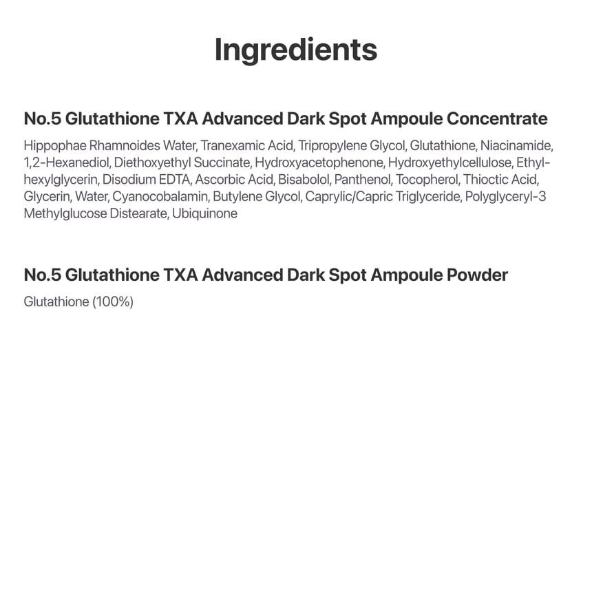 NUMBUZIN 5 GLUTATHIONE TXA ADVANCED DARK SPOT AMPOULE CONCENTRATE 10G